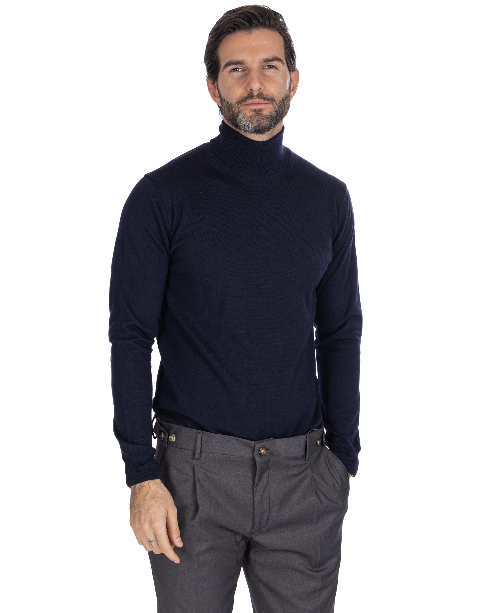 Vietri - blue merino wool turtleneck