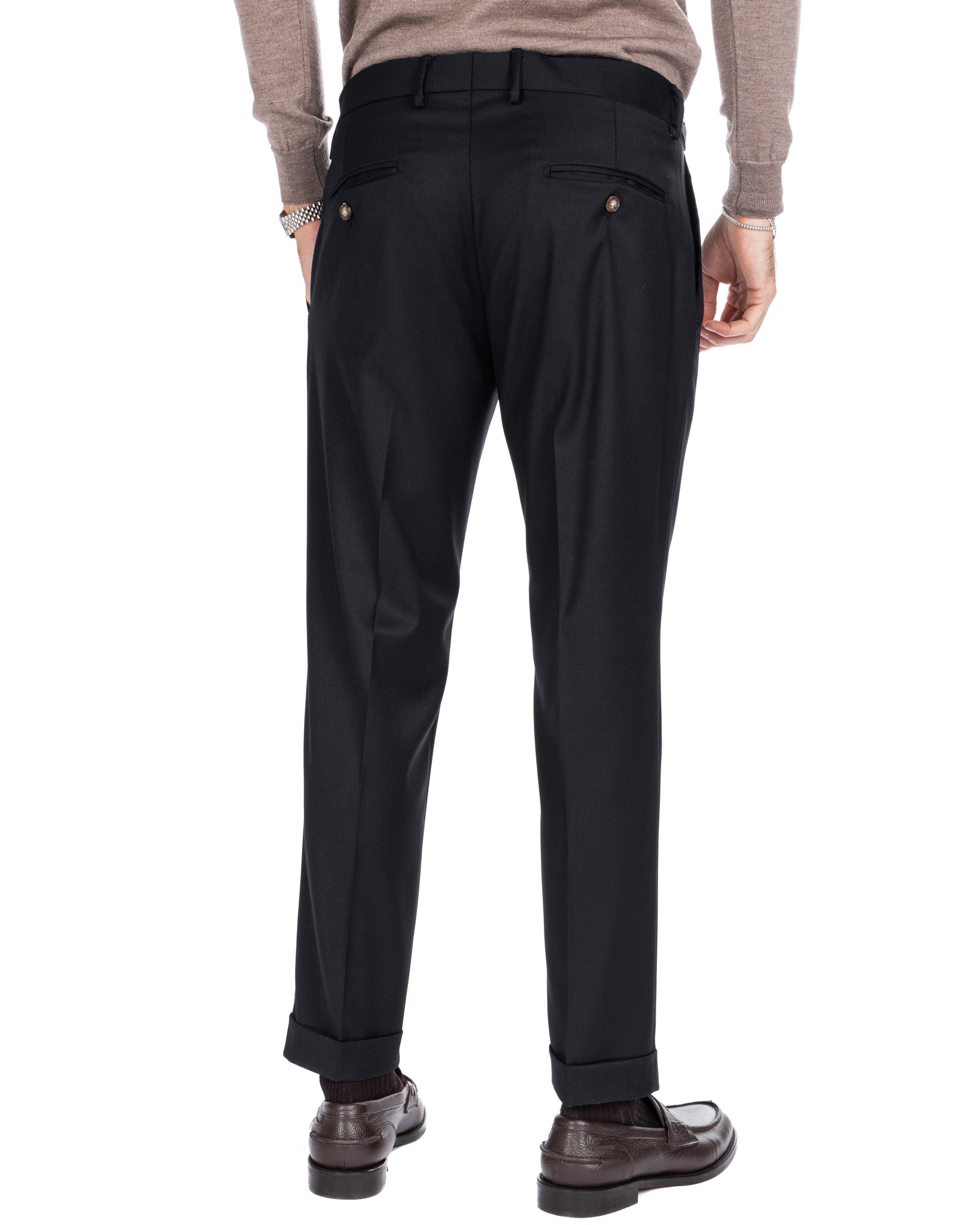 Fasano - pantalone con pince nero