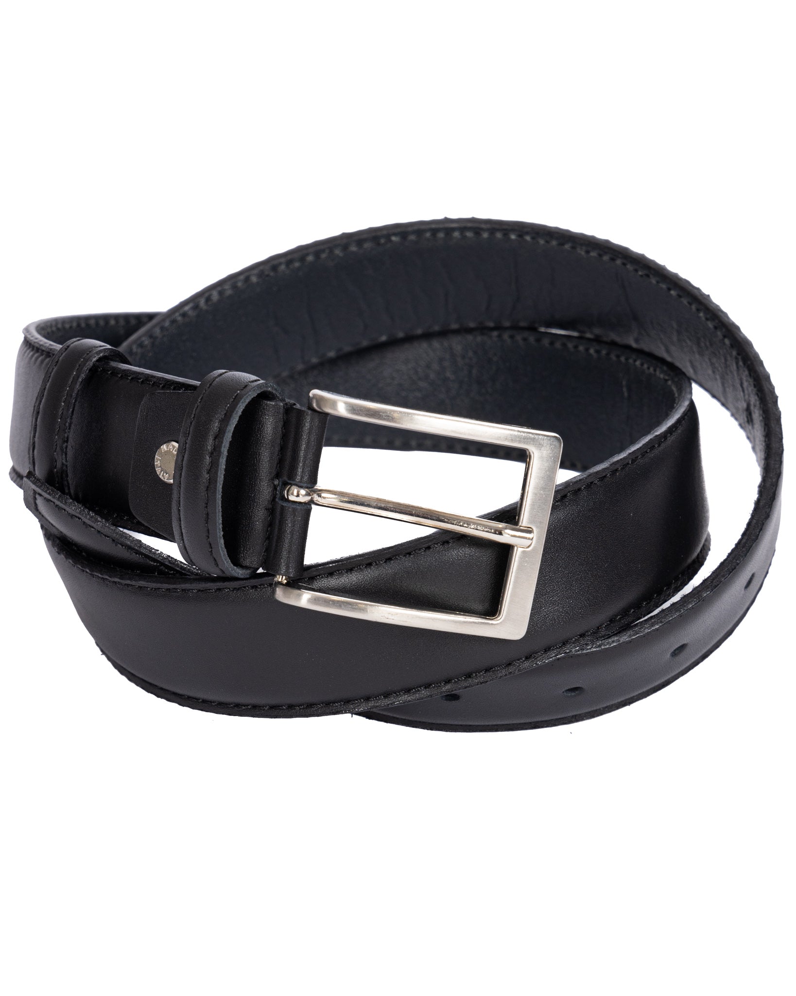 Barga - black matte leather belt