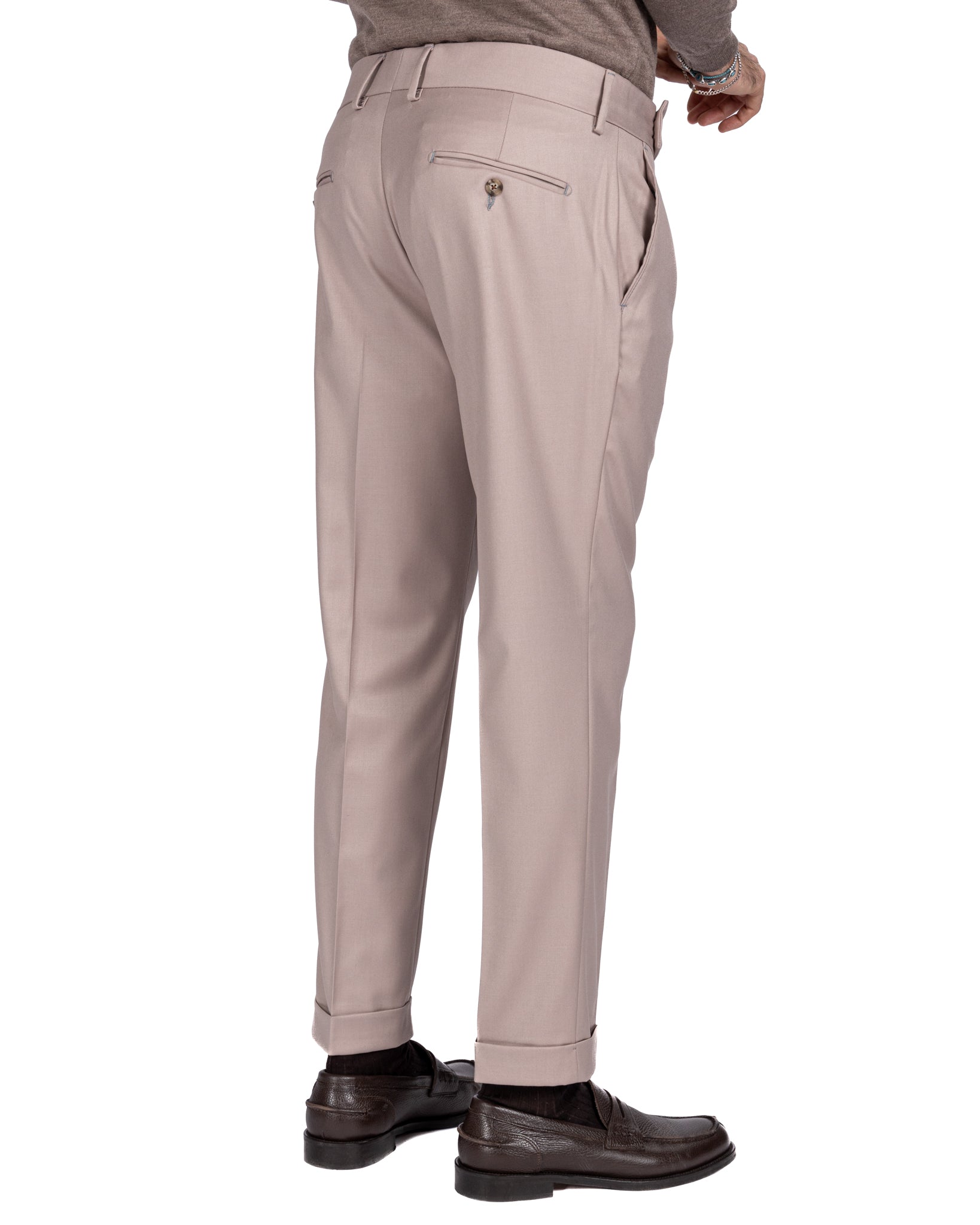 Lucca - pantalon taille haute beige