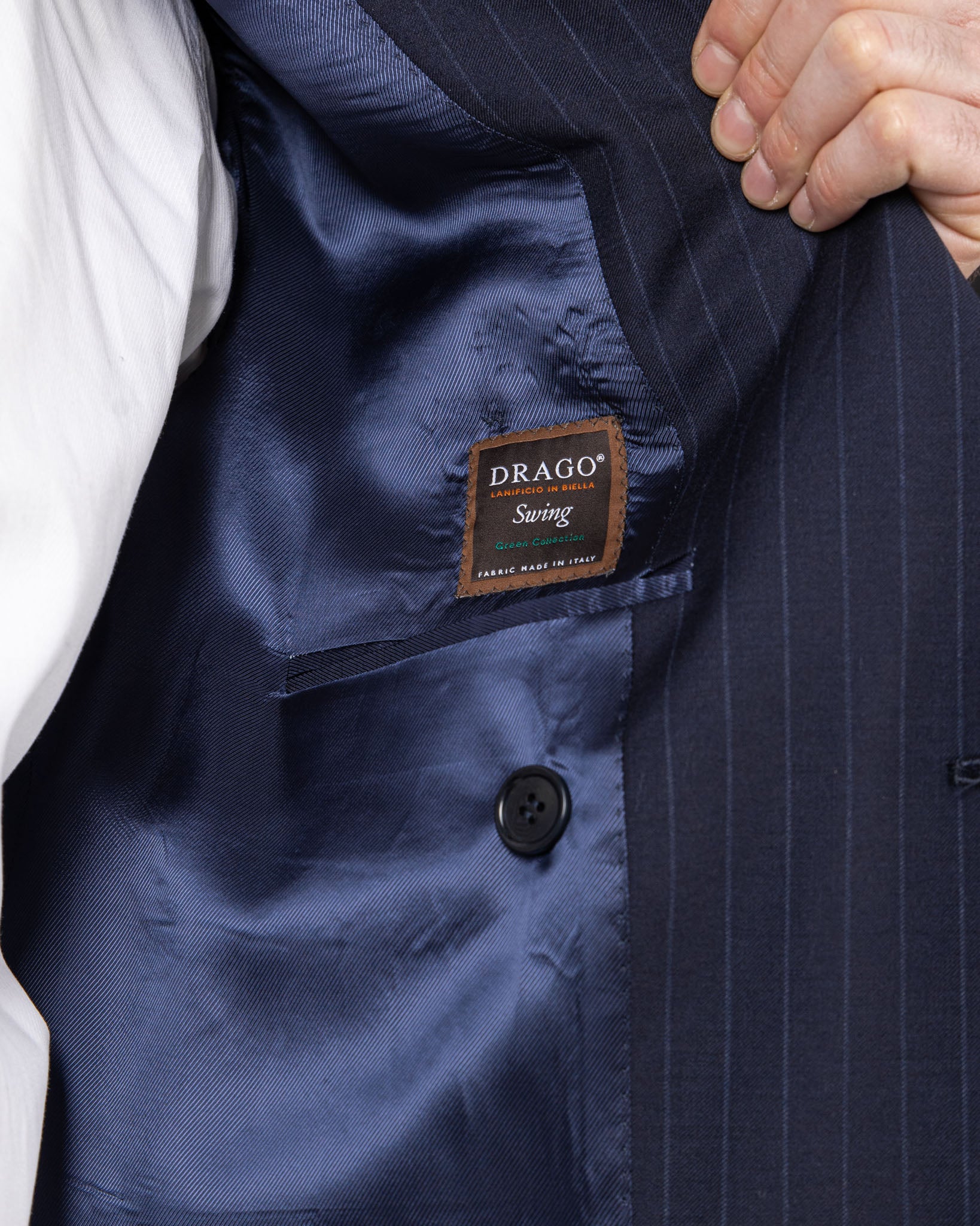 Blue Pinstripe Double Breasted Suit - Drago