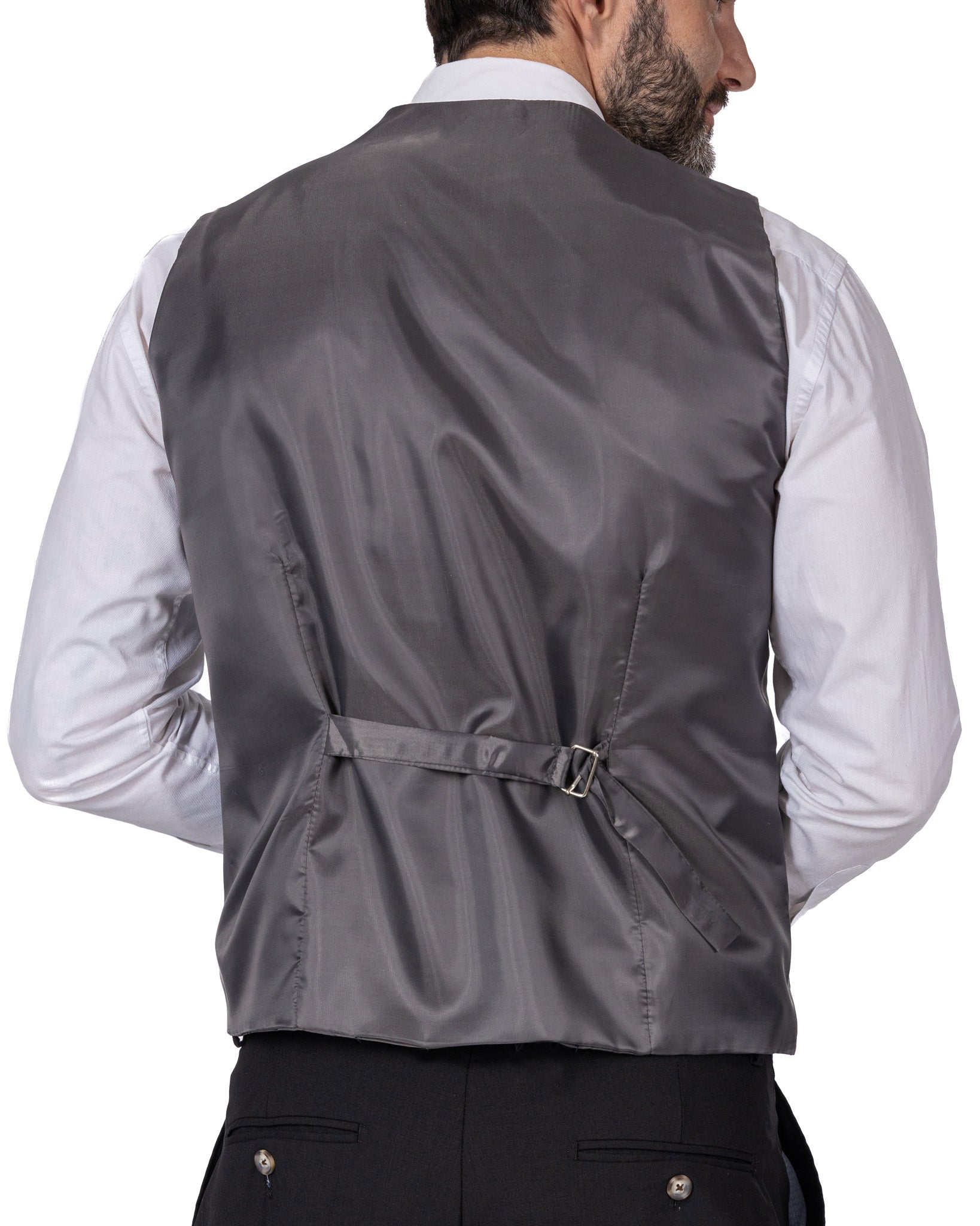 Racines - gilet droit carré anthracite