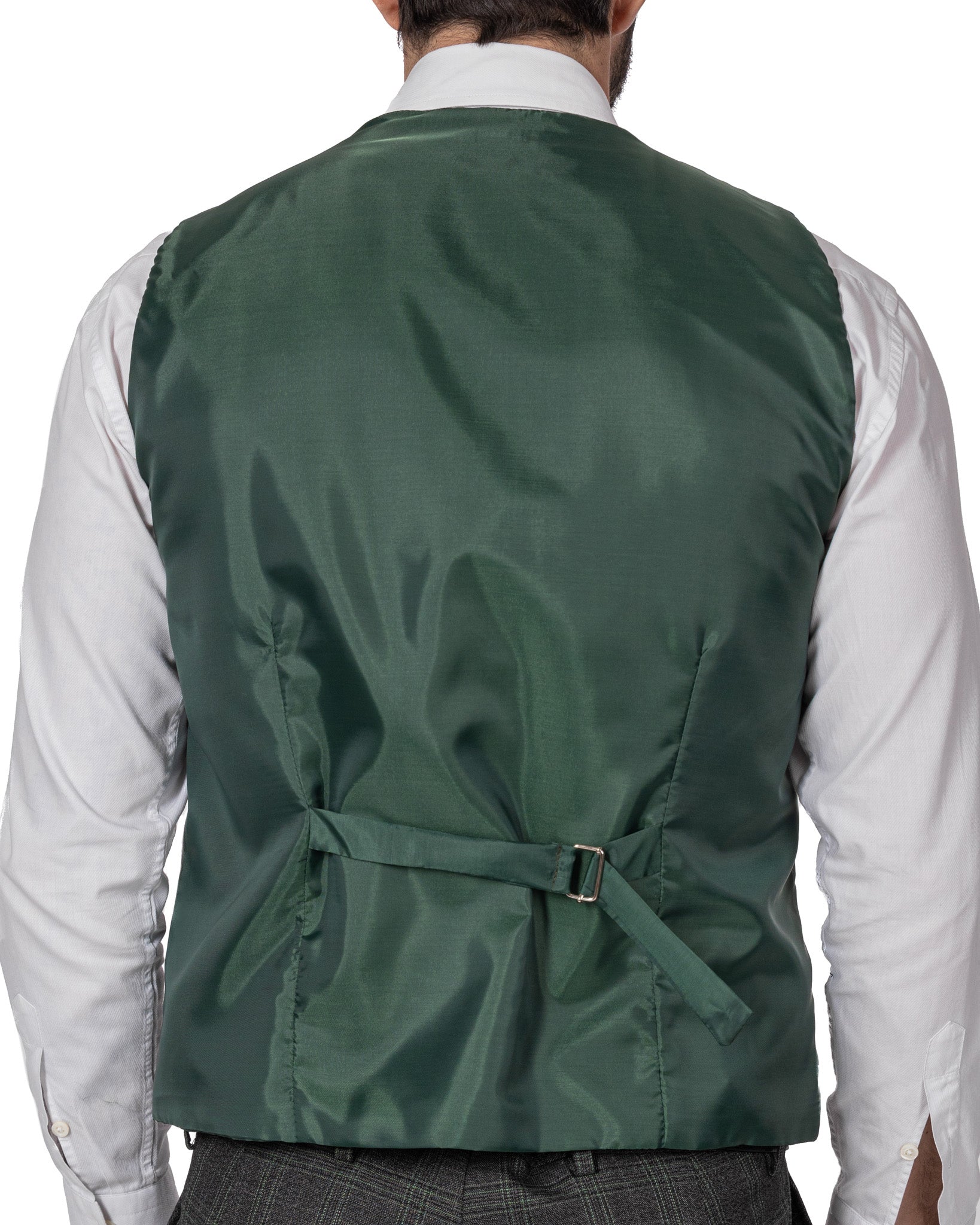 Senales - green square single-breasted waistcoat