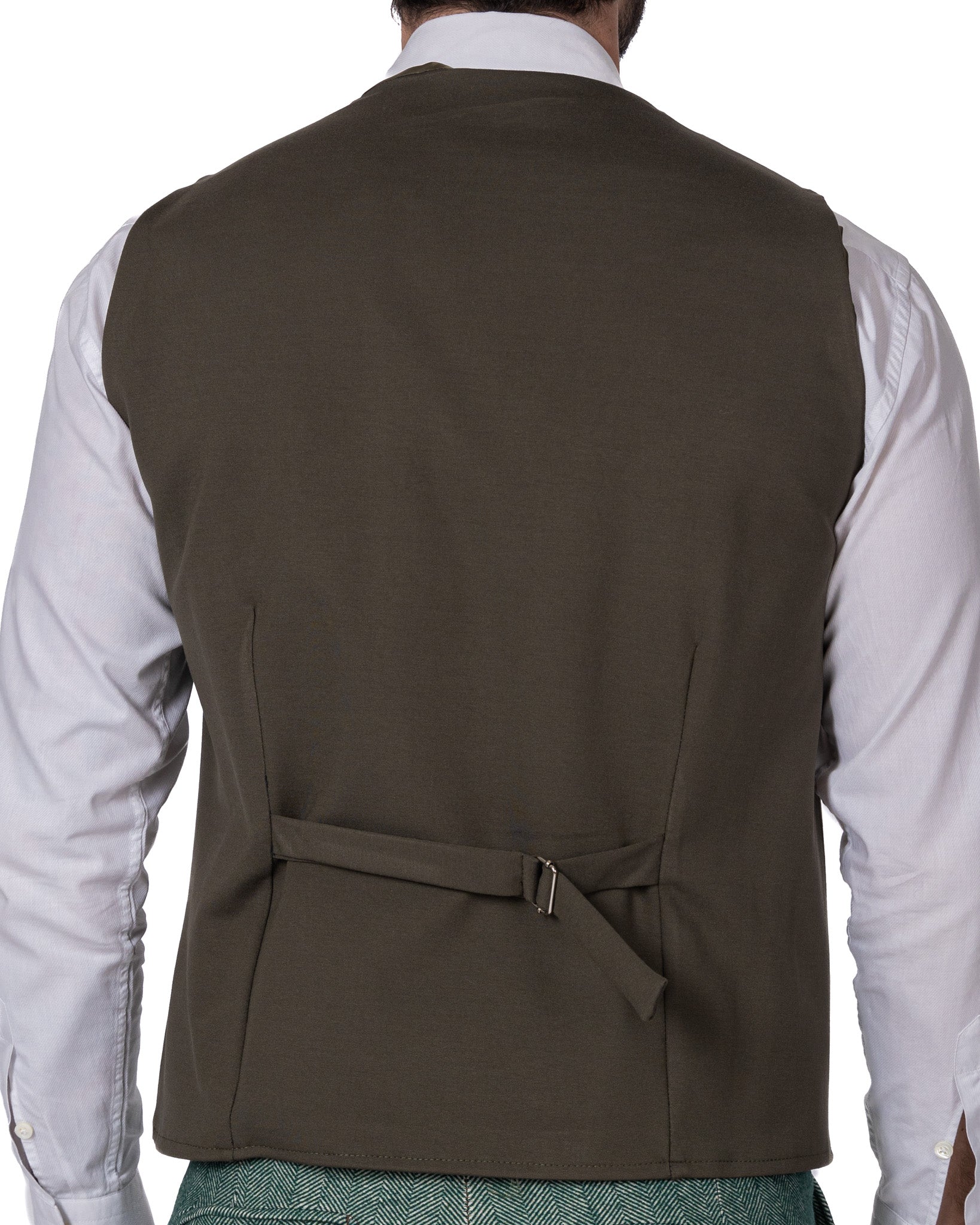 Laives - green herringbone single-breasted waistcoat