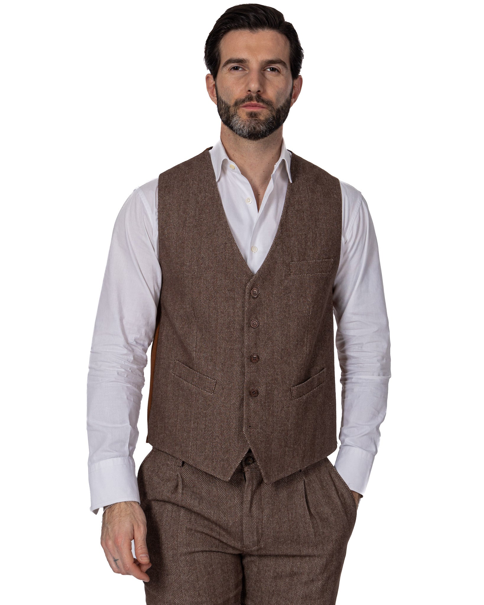 Laives - gilet monopetto spigato moro