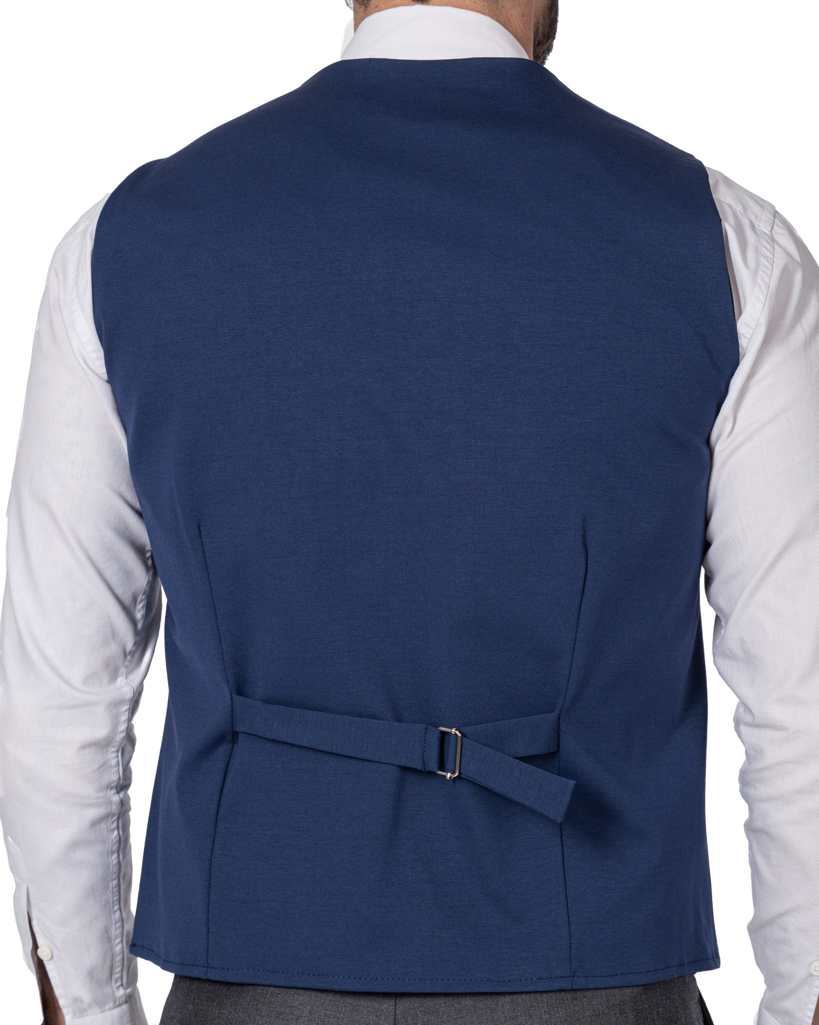 Laives - blue herringbone single-breasted waistcoat