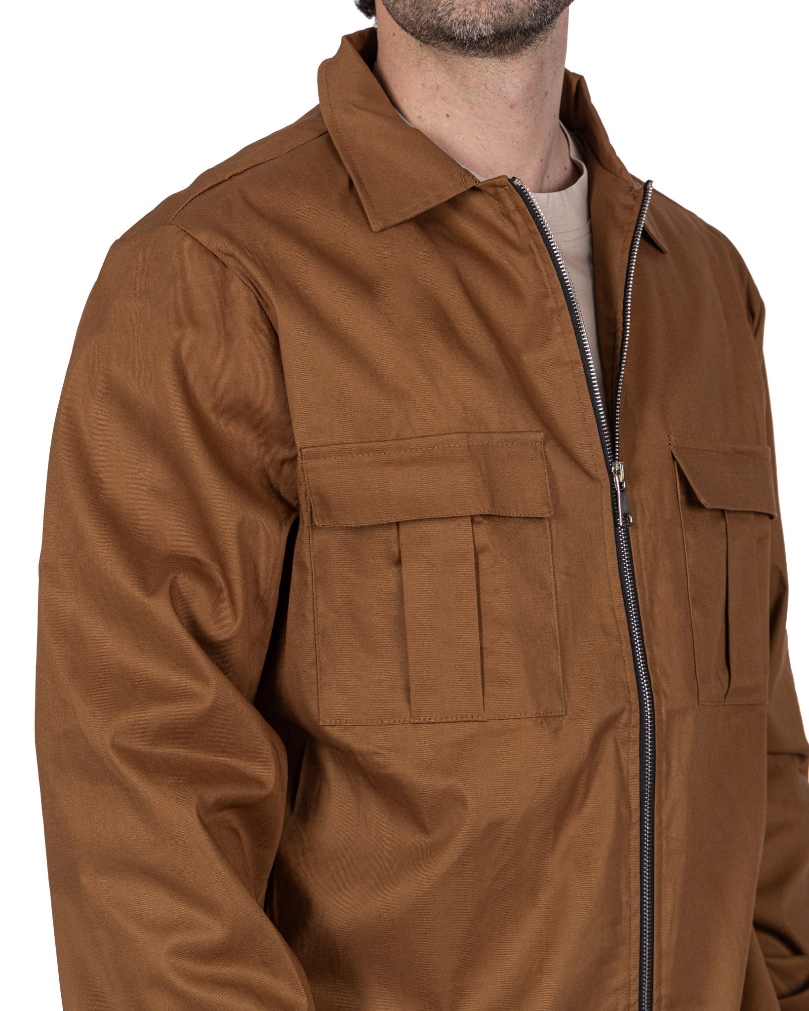 WAYNE - BROWN ZIP JACKET