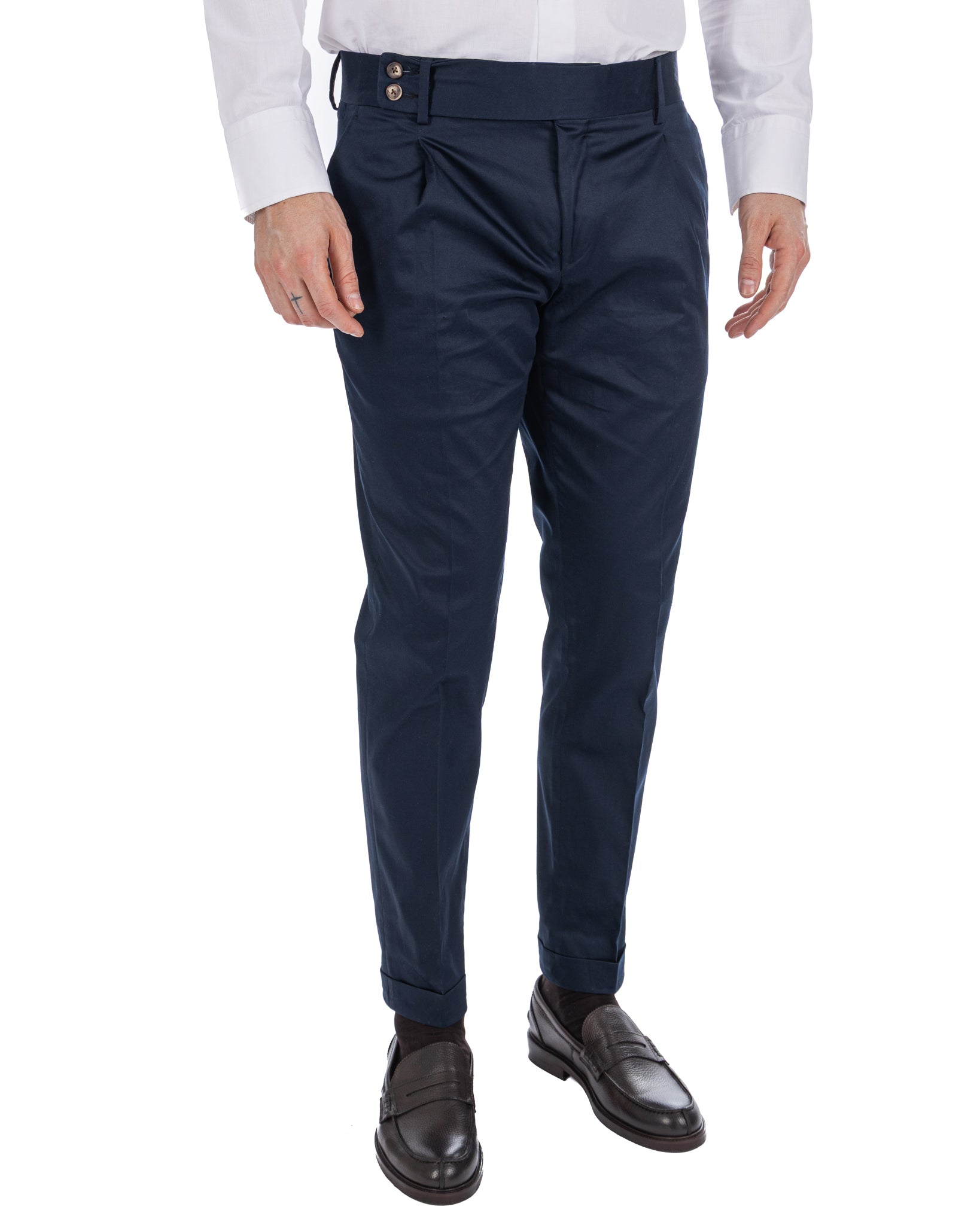 Marcel - pantalone in cotone blu