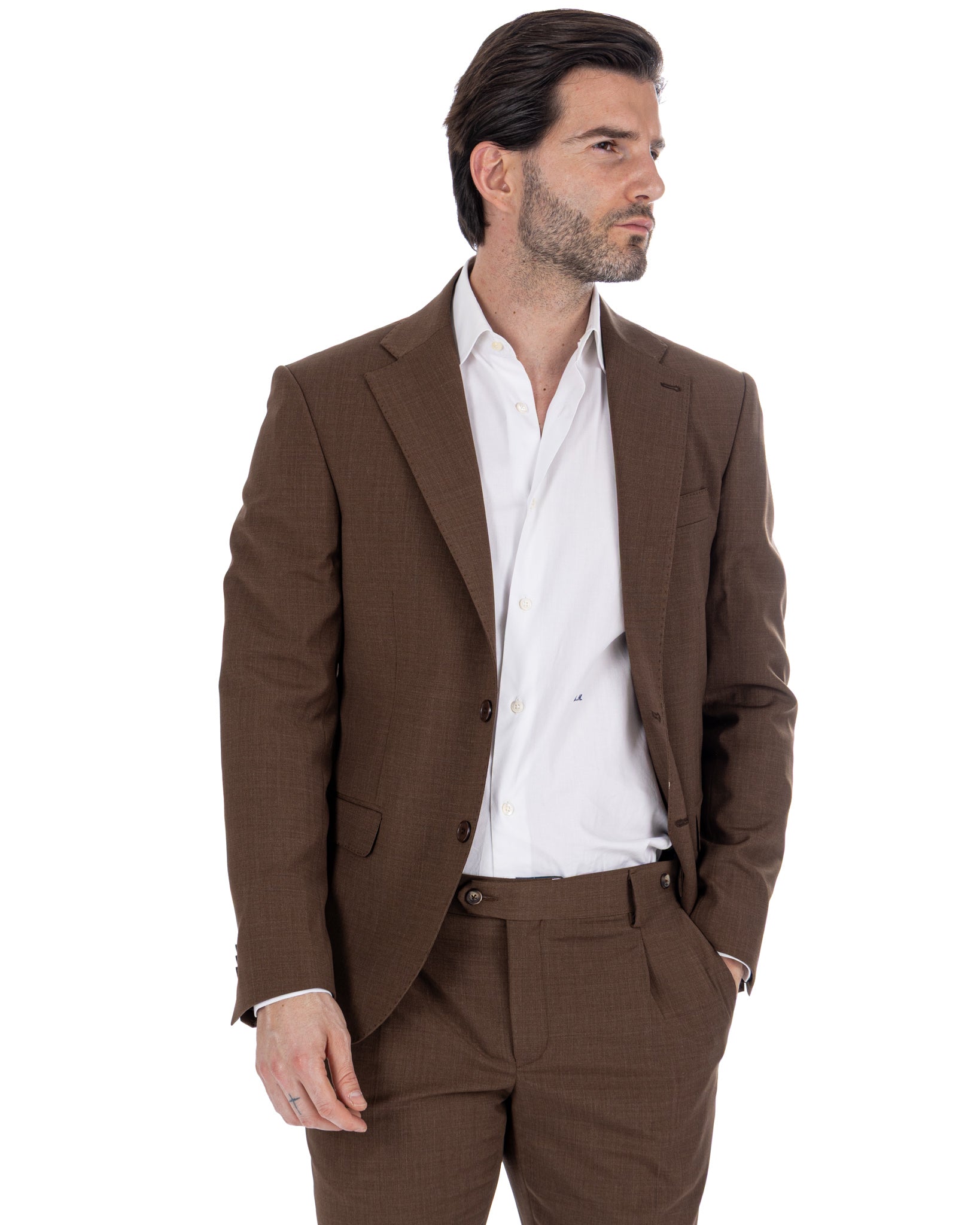 Landon - dark brown wool blend jacket