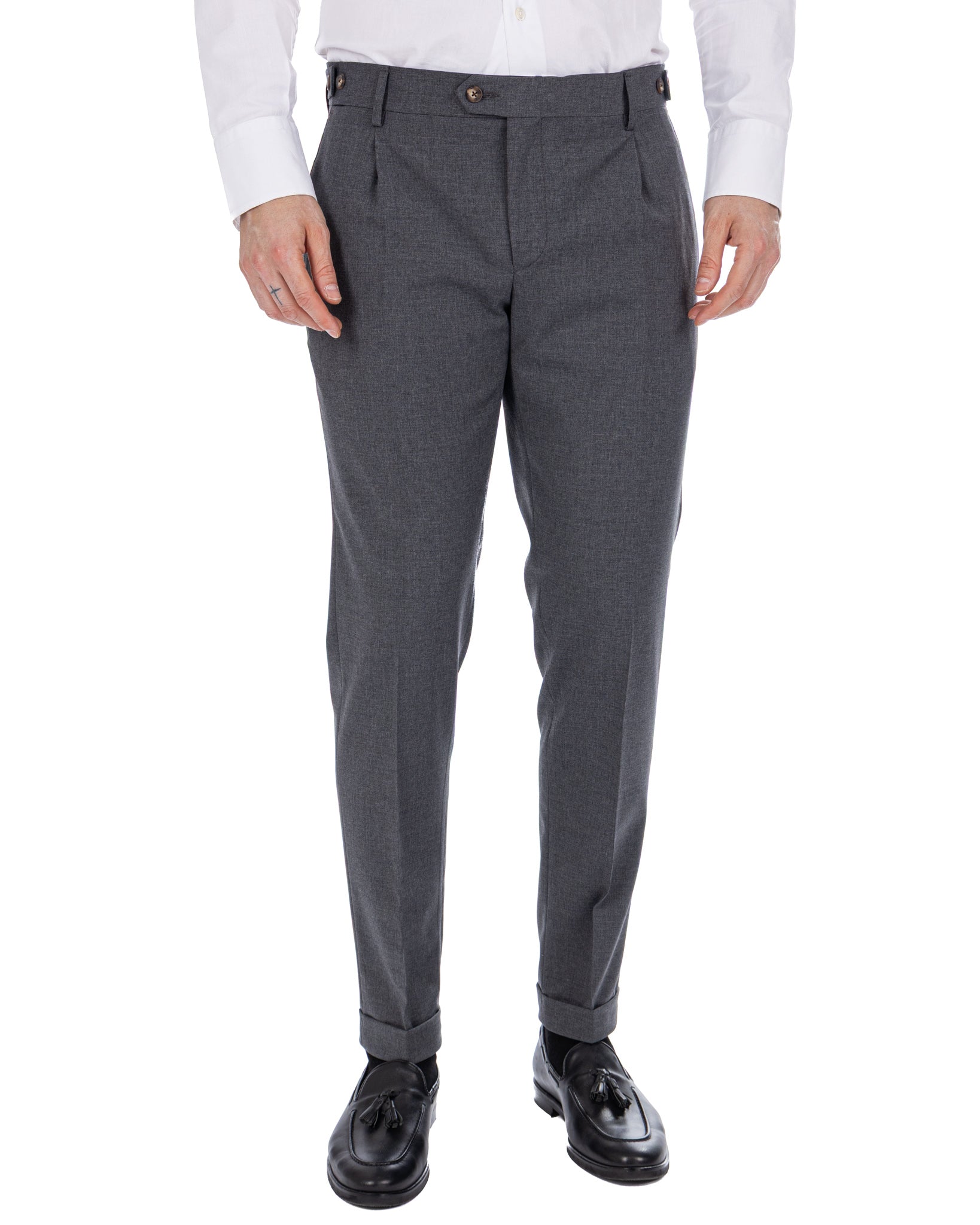 Victor - anthracite wool blend trousers