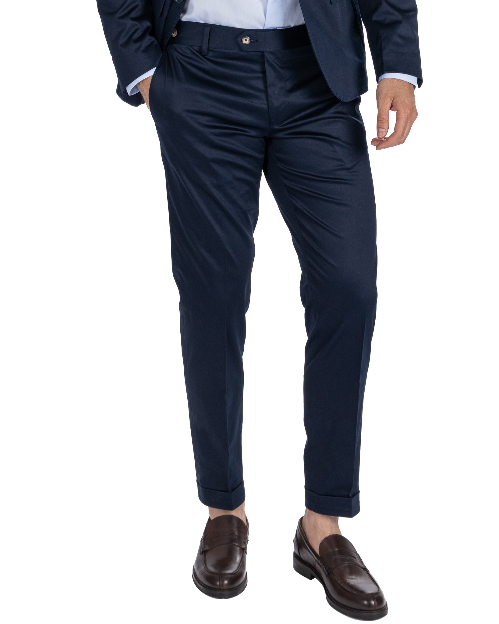 Laurence - pantalon en coton bleu