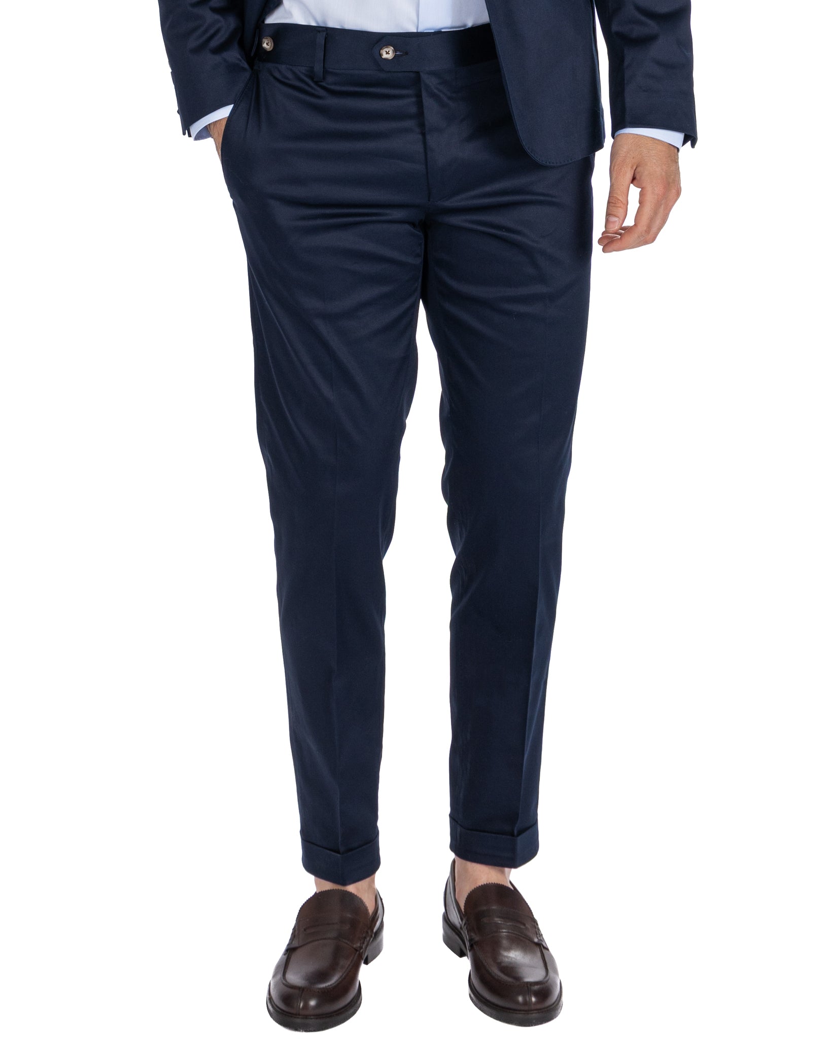 Laurence - pantalon en coton bleu