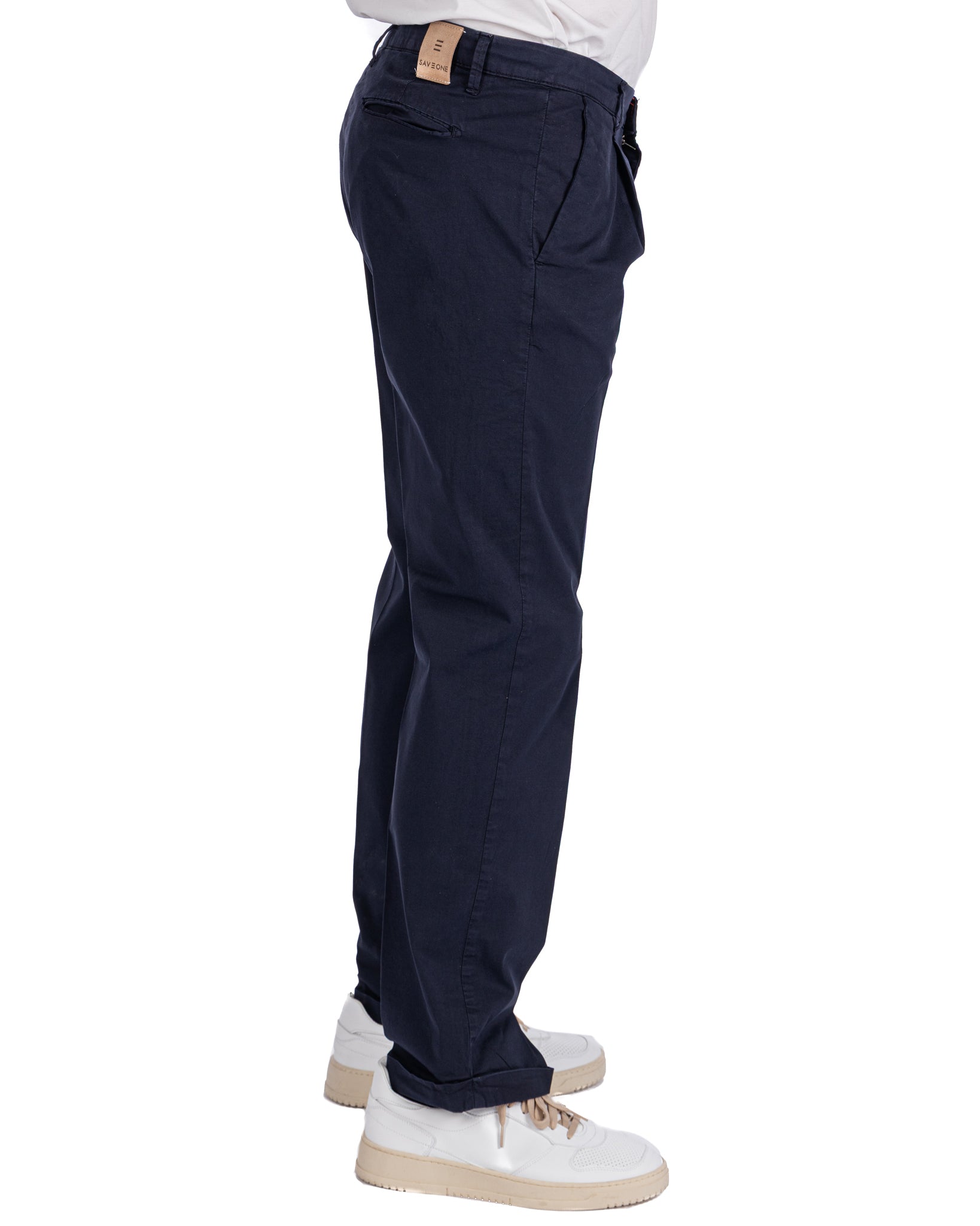 Seath - pantalone in cotone largo blu