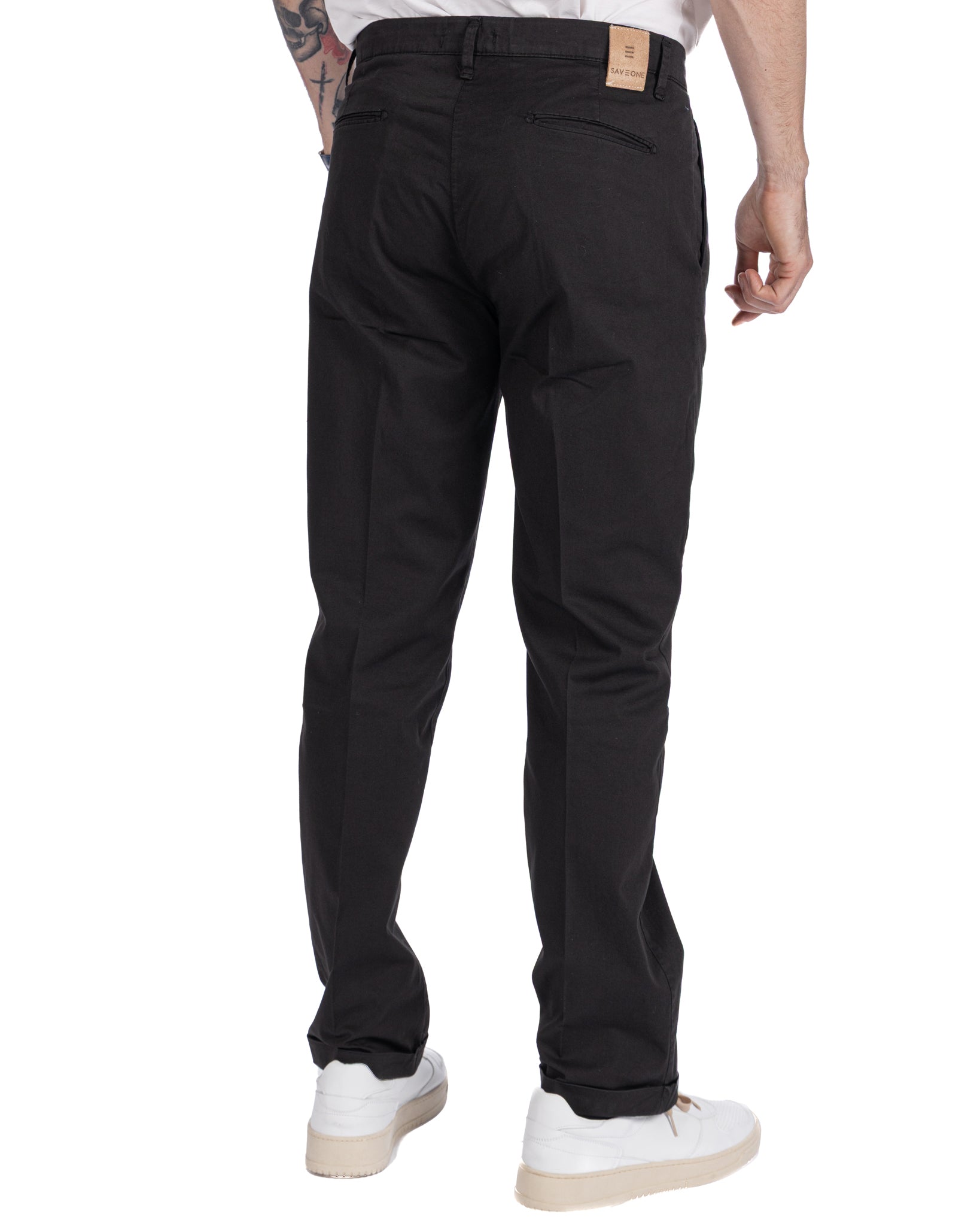 Seath - Pantalon large en coton noir