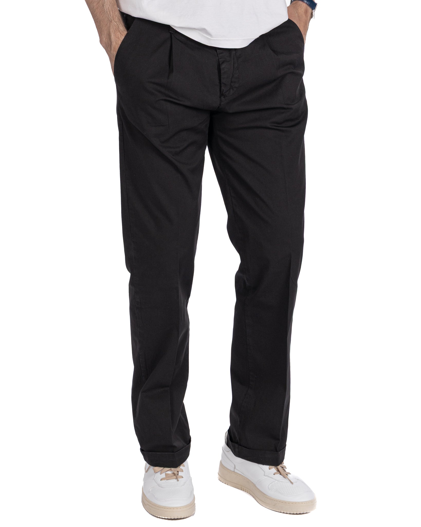 Seath - Pantalon large en coton noir