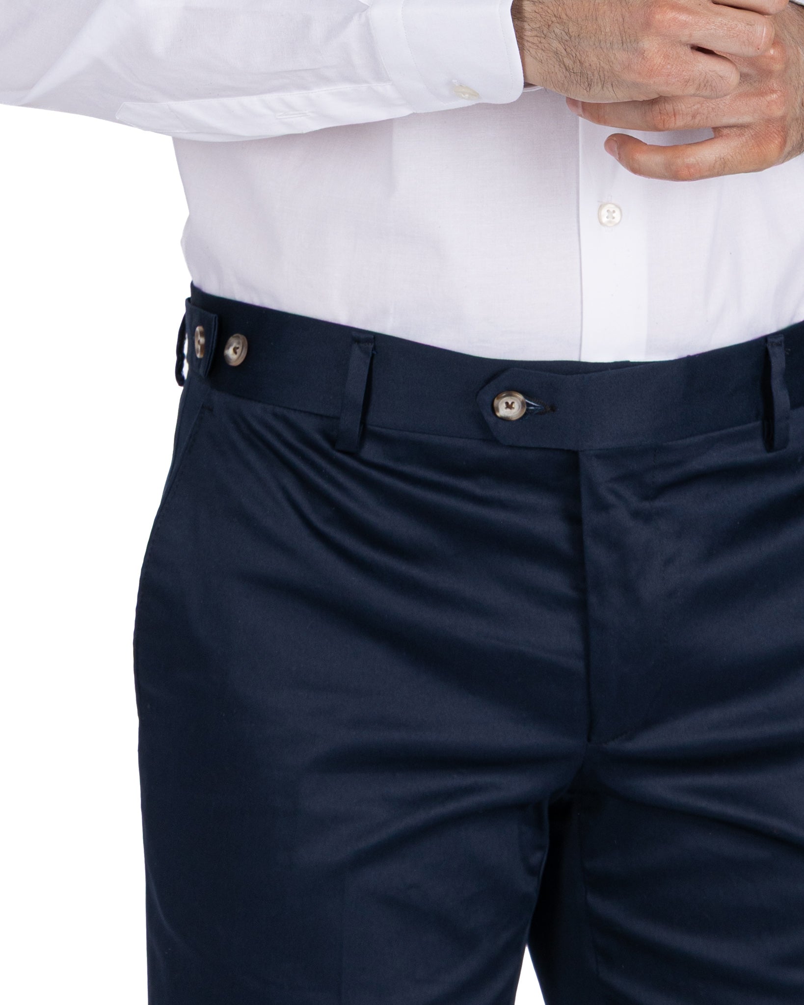 Laurence - pantalon en coton bleu