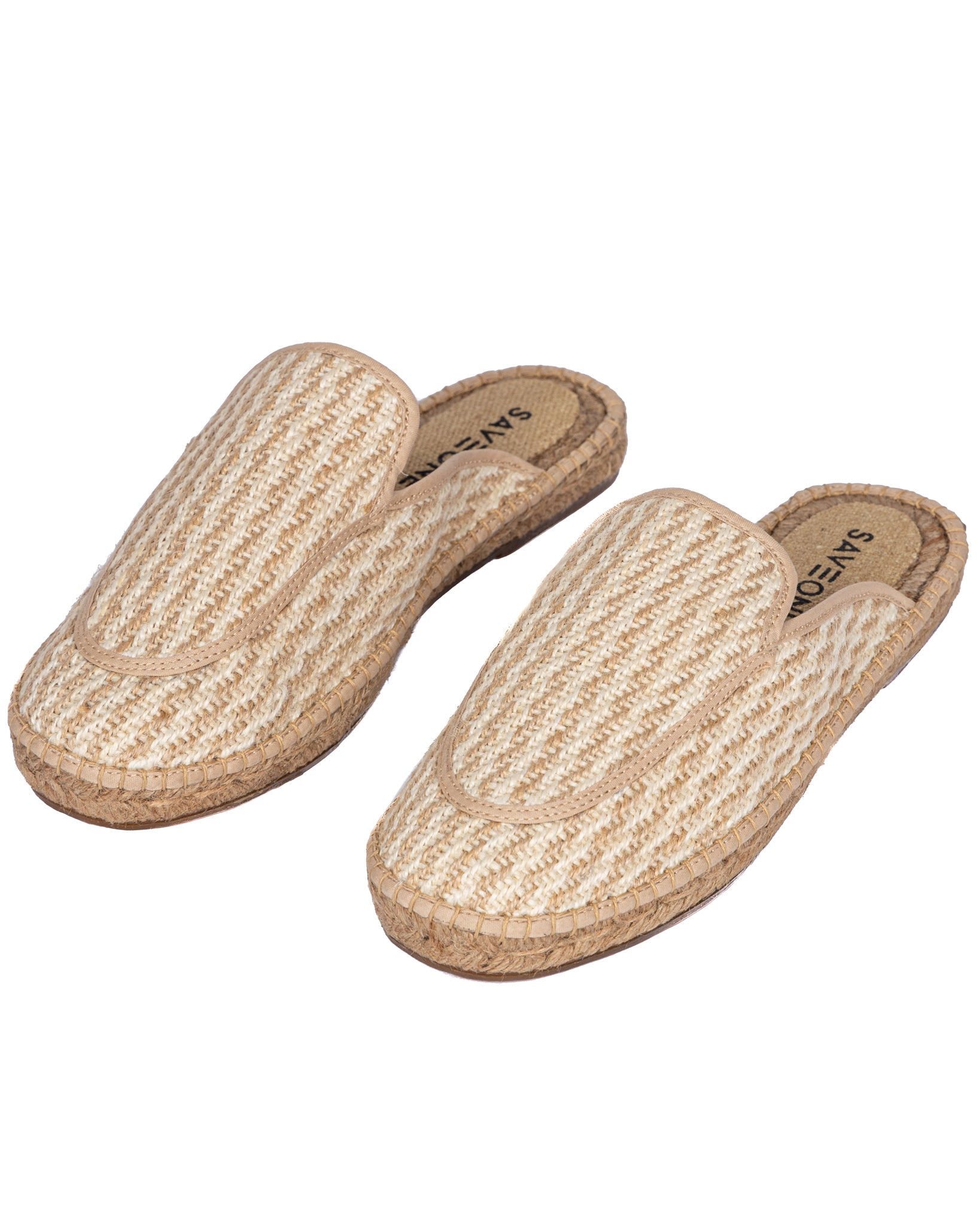 Polignano - mules espadrillas intrecciata beige