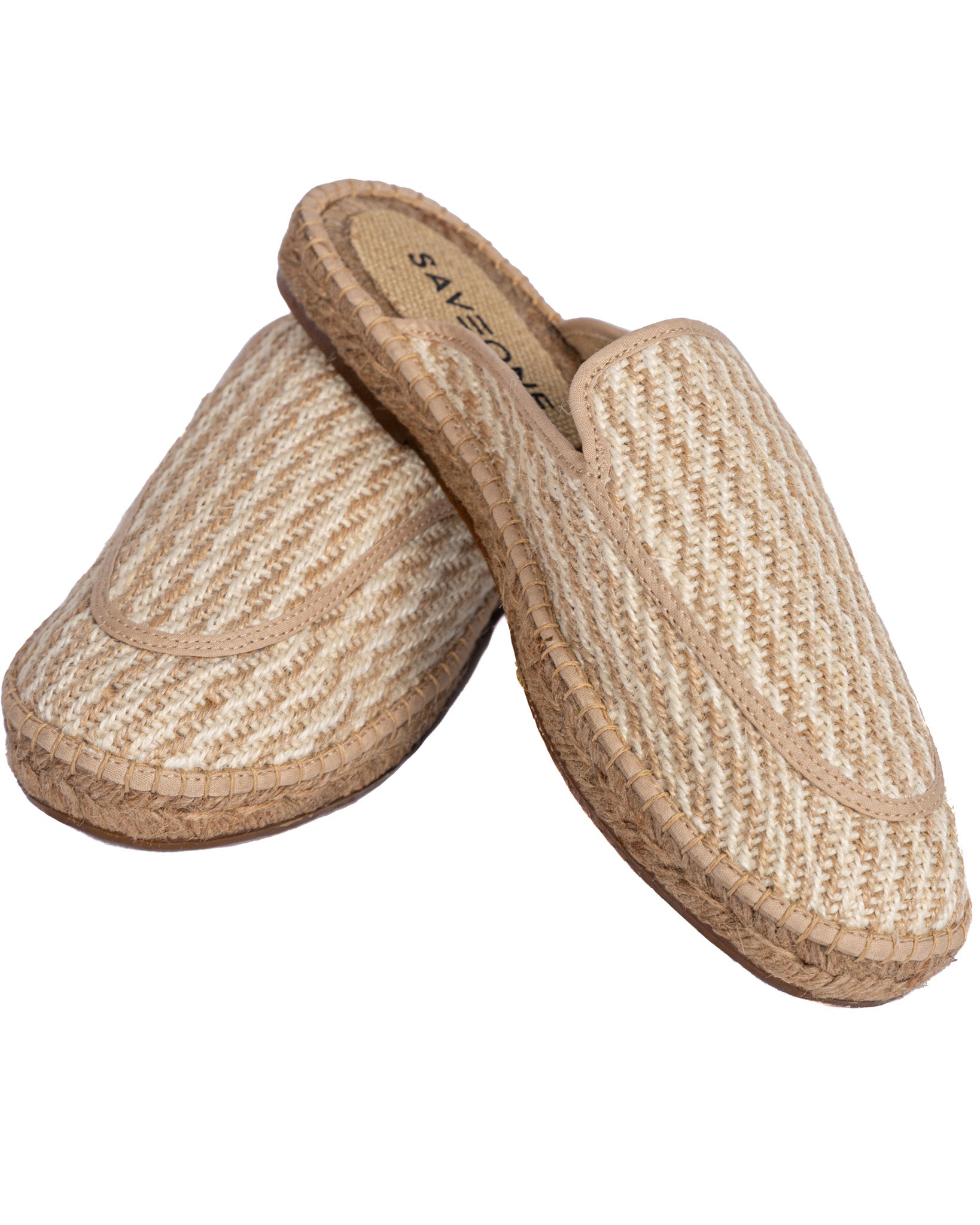 Polignano - mules espadrillas intrecciata beige