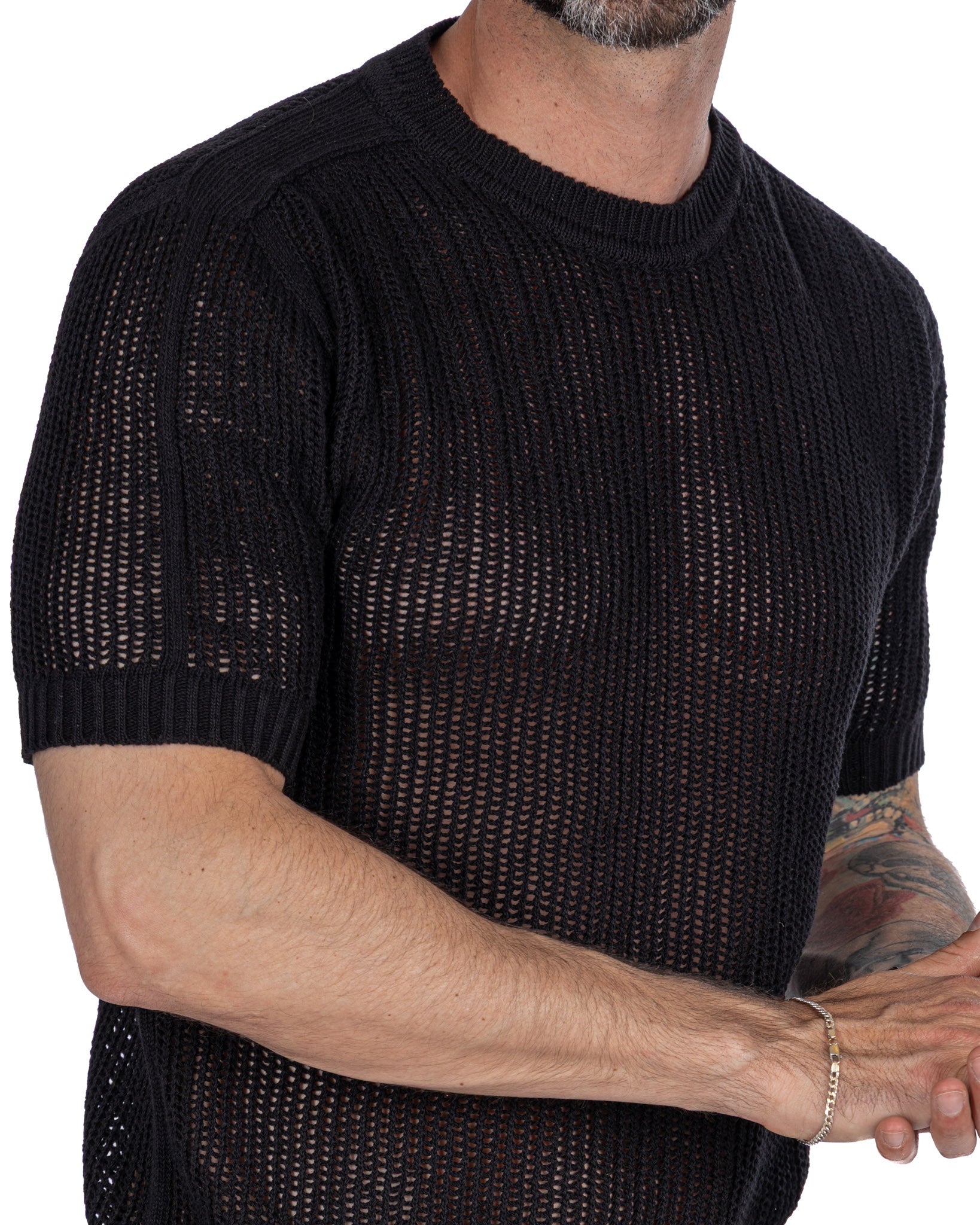 Grigor - t-shirt oversize perforé noir