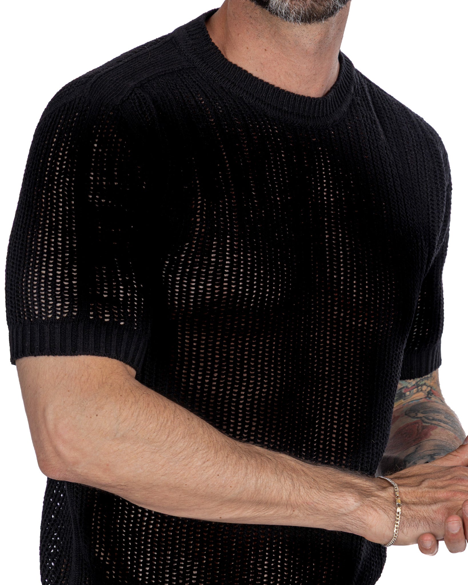 Grigor - black perforated oversized t-shirt