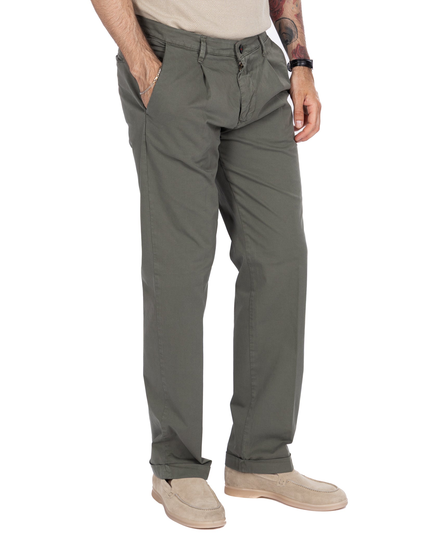 Seath - pantalone in cotone largo militare