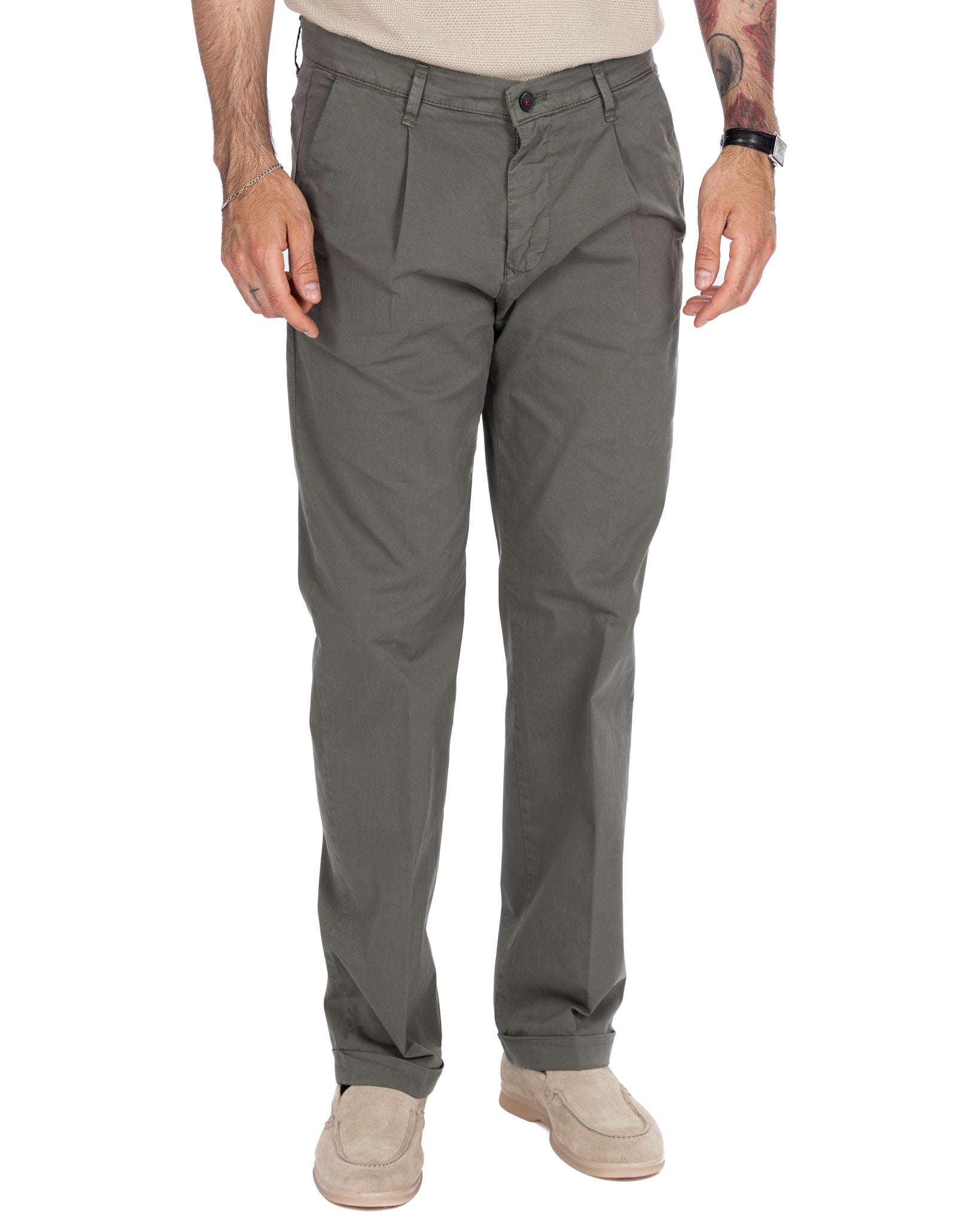 Seath - pantalone in cotone largo militare