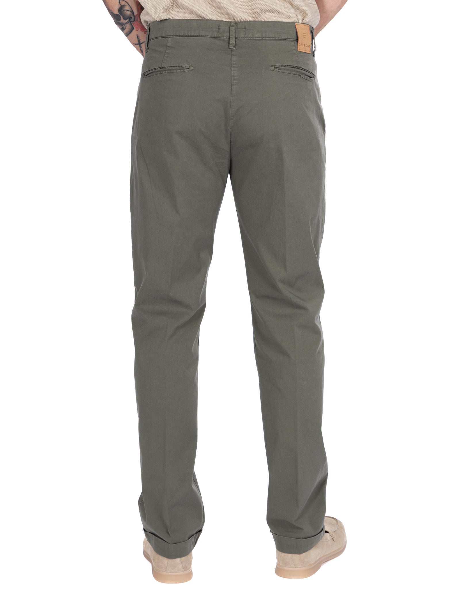 Seath - military wide cotton trousers