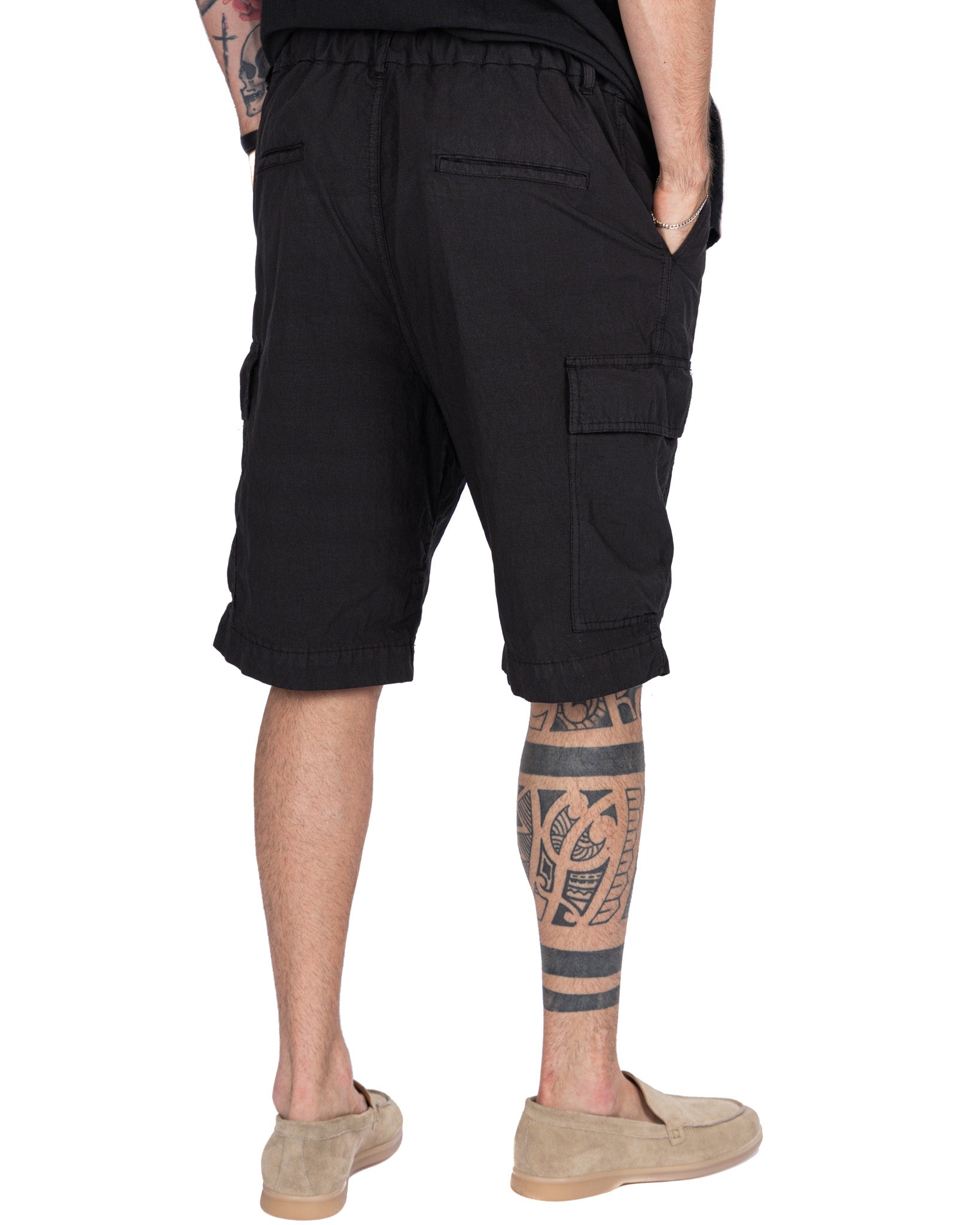 Hunter - bermuda cargo armaturato nero