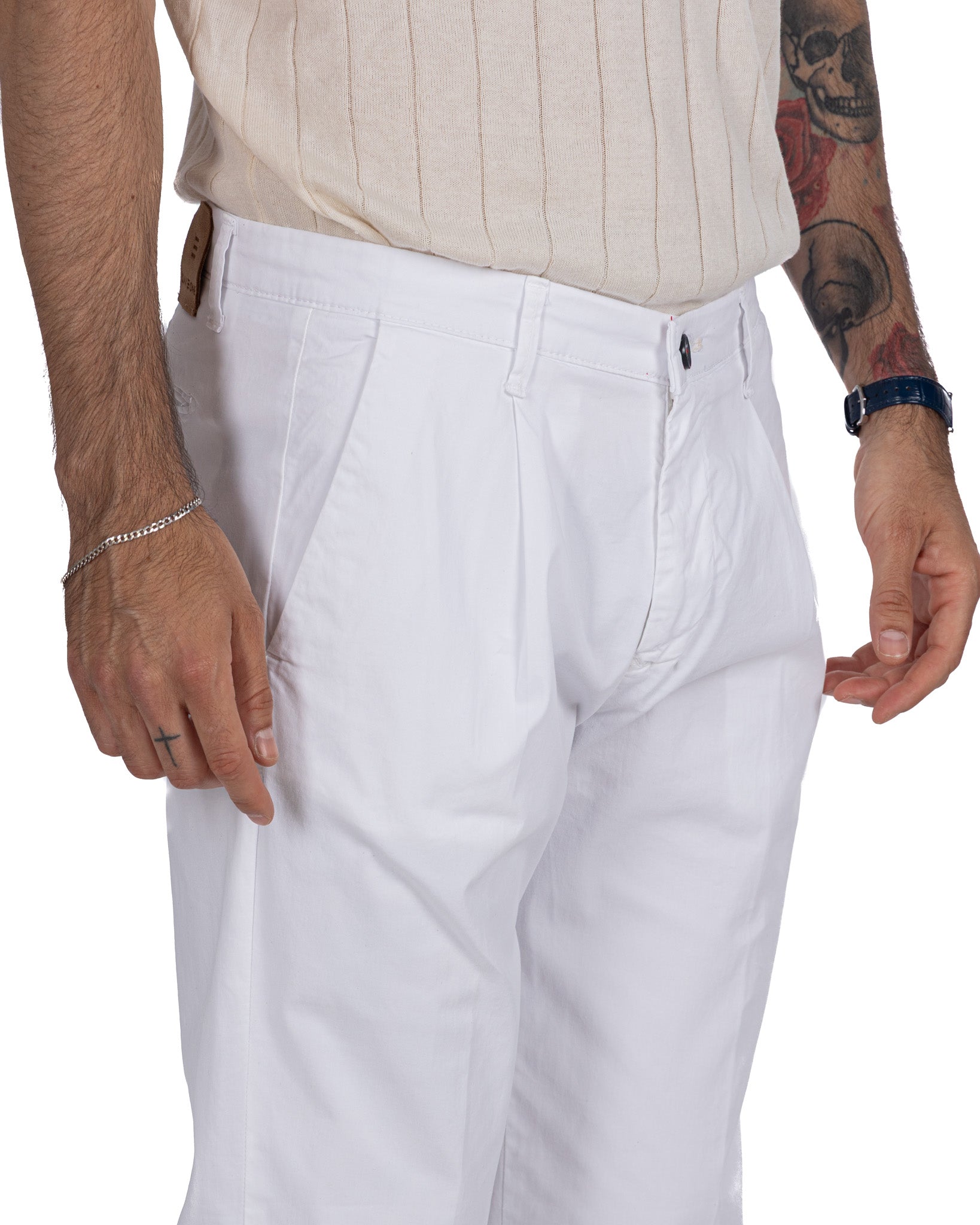 Seath - pantalon ample en coton blanc