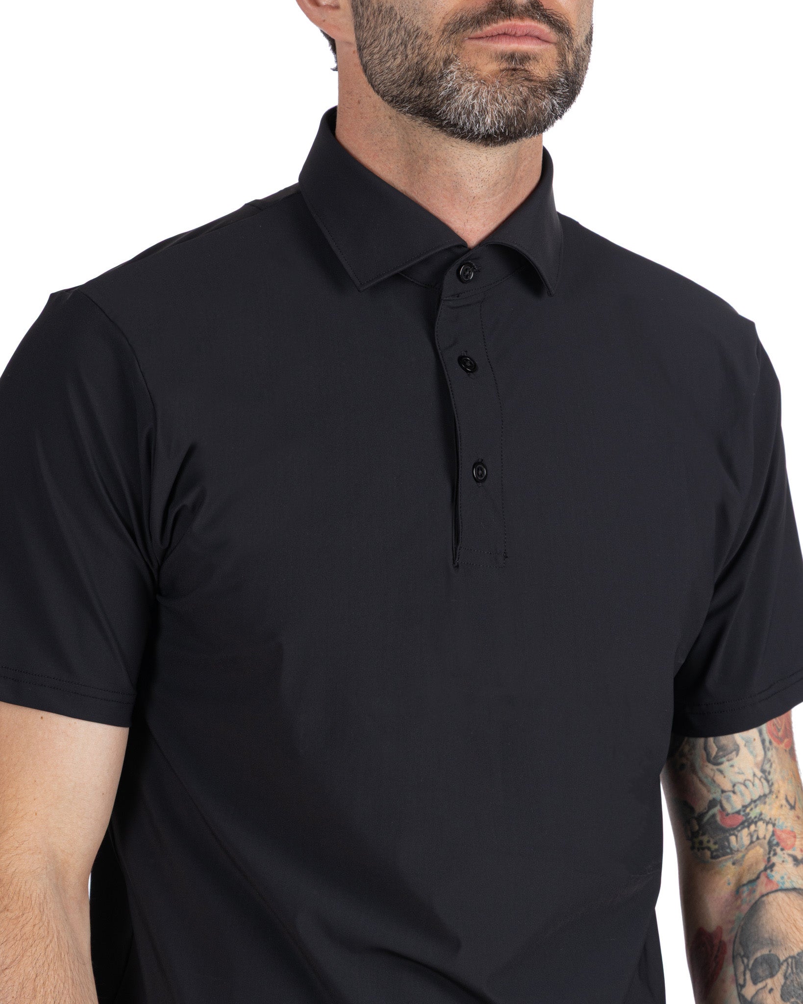 Arnold - polo en tissu de voyage noir