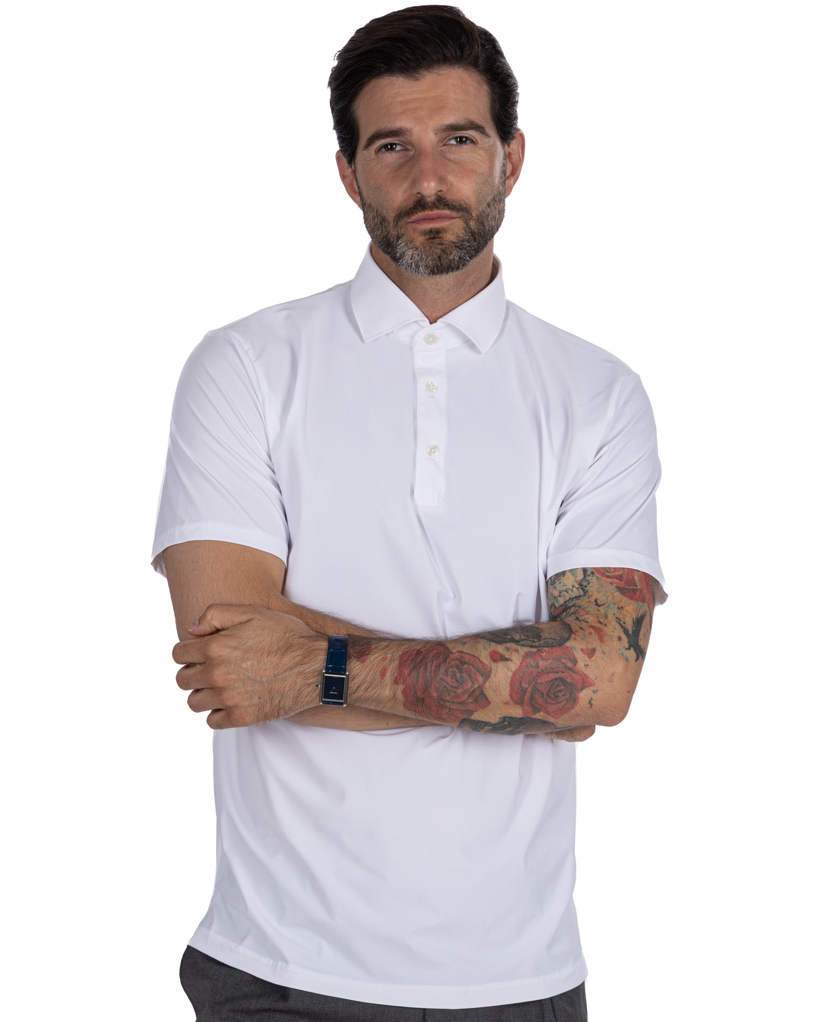 Arnold - white travel woven polo