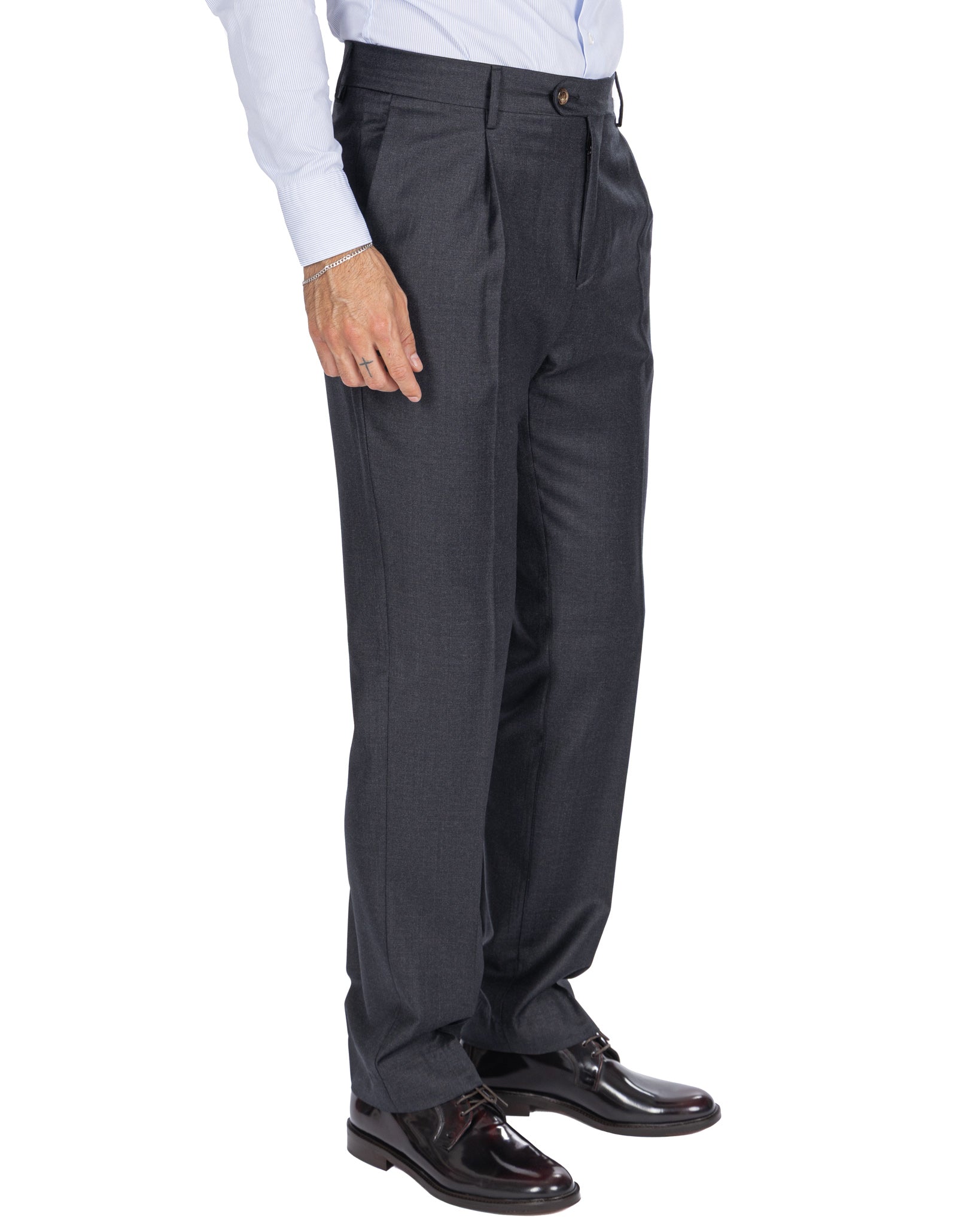 Staten wool trousers Canonico anthracite