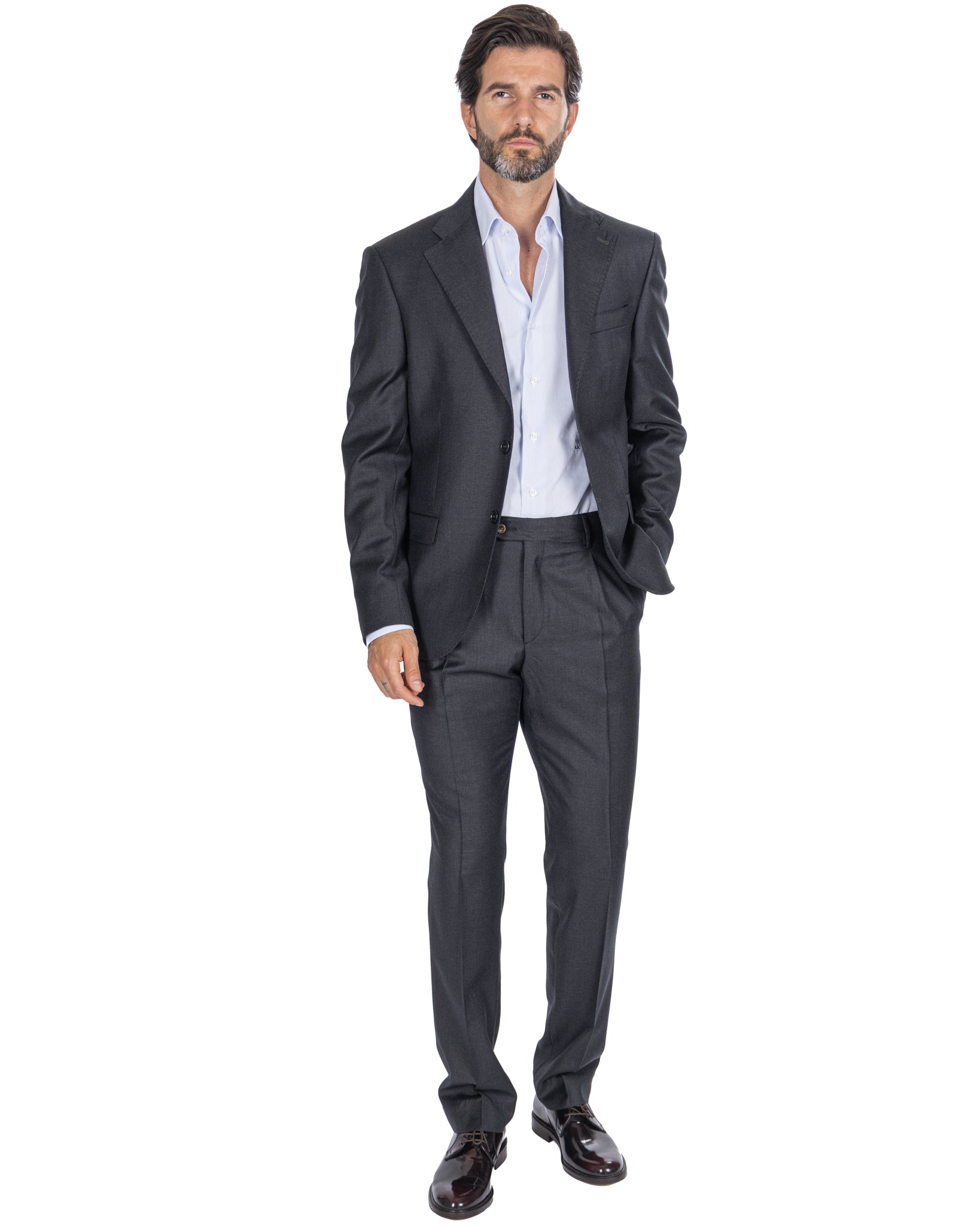 Staten wool trousers Canonico anthracite