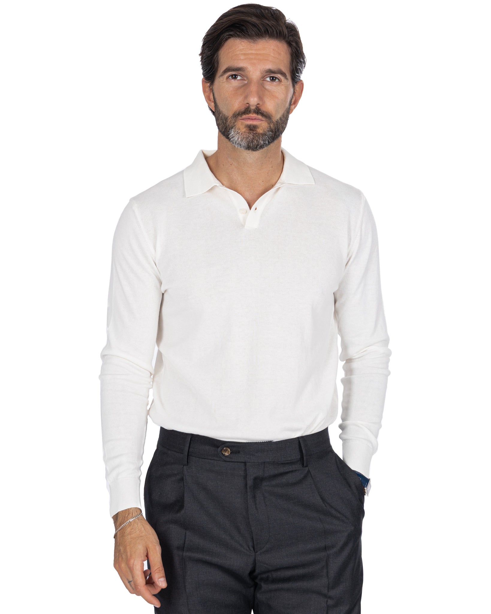 Polo en coton blanc Andrey