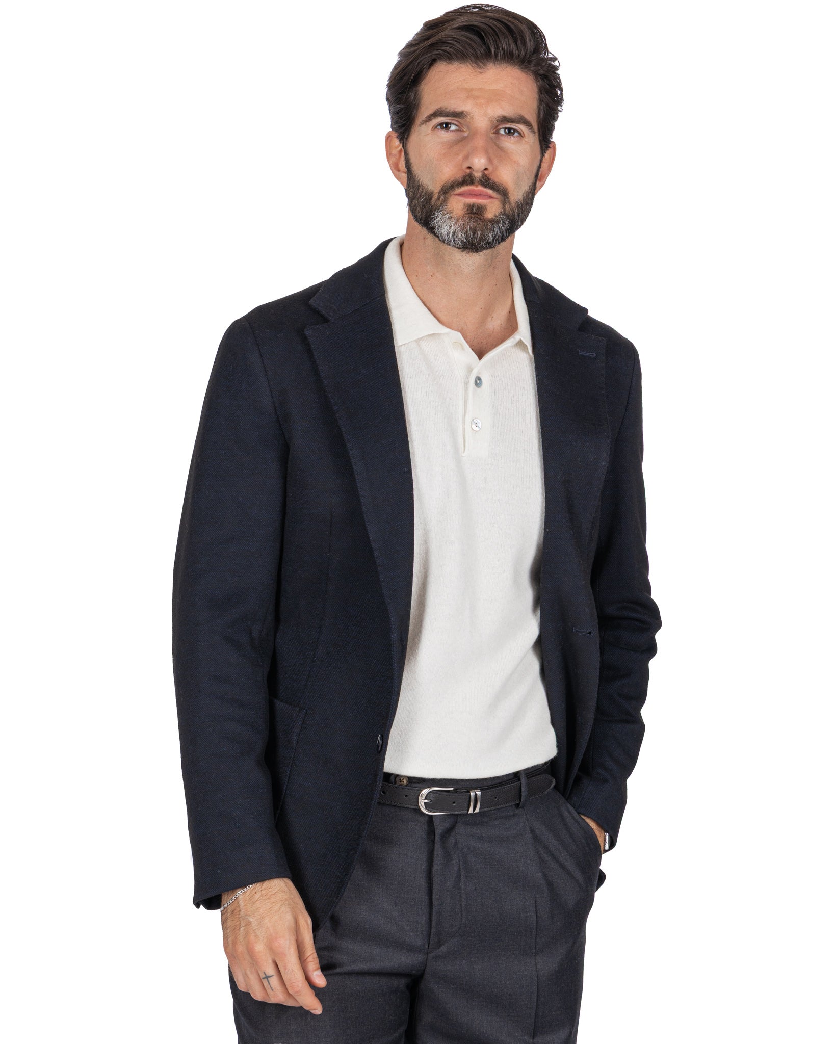 Veste Ayrton en sergé bleu