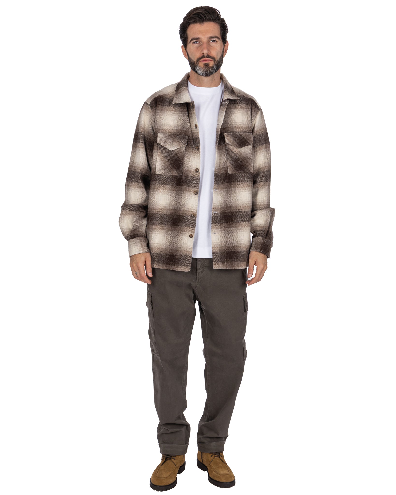 Beige Checked Odin Shirt