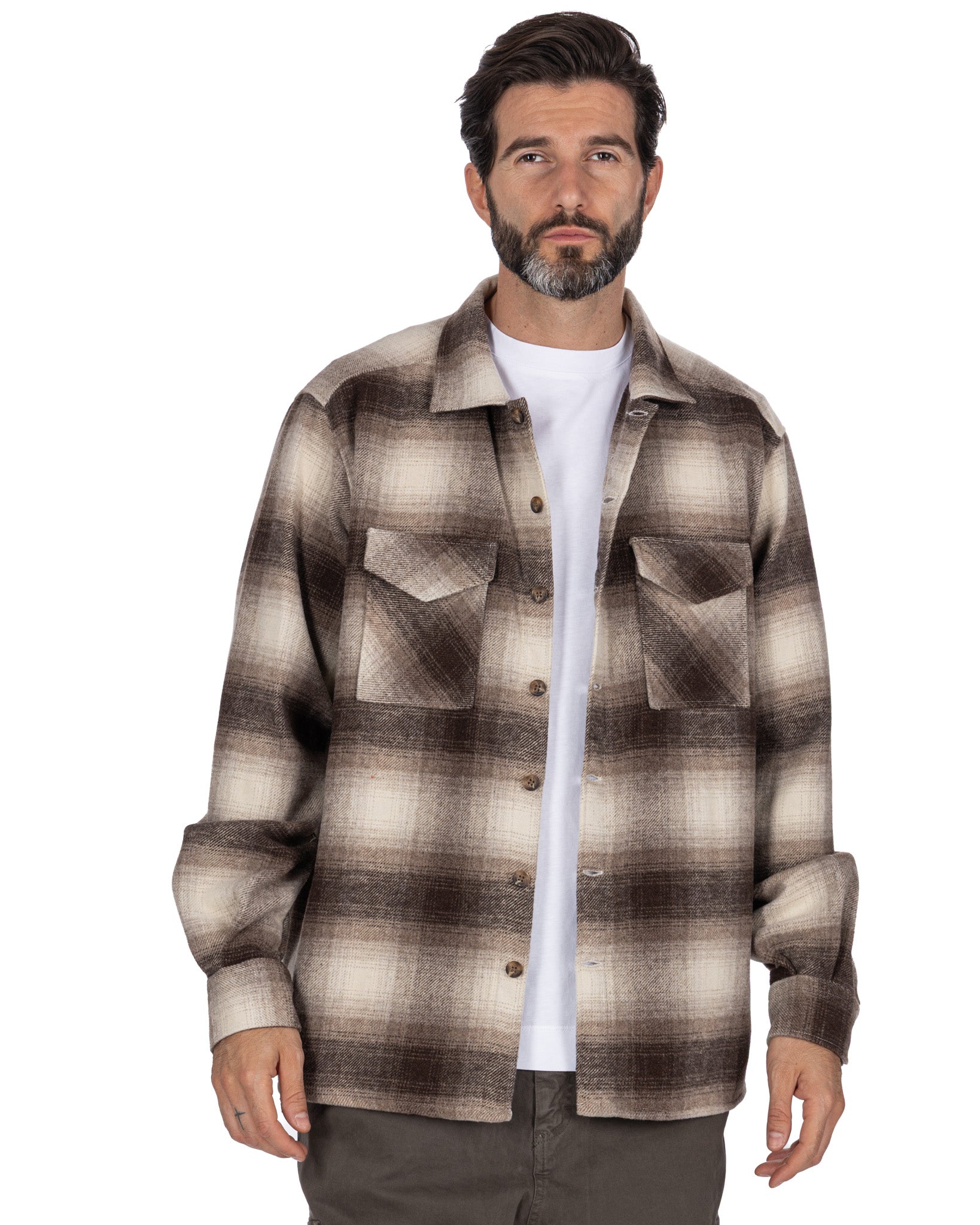 Beige Checked Odin Shirt