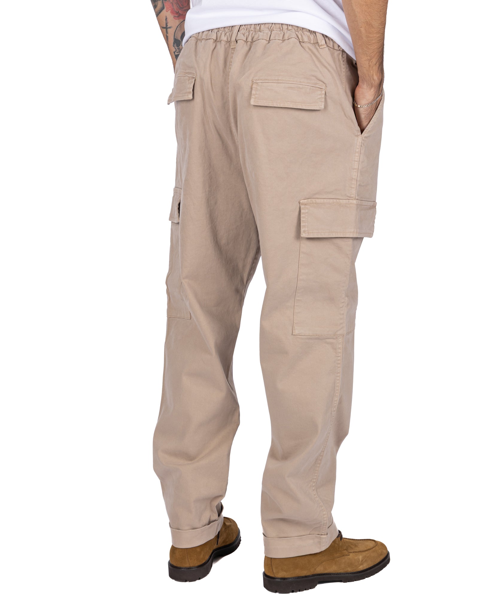 Kodak beige cotton cargo trousers