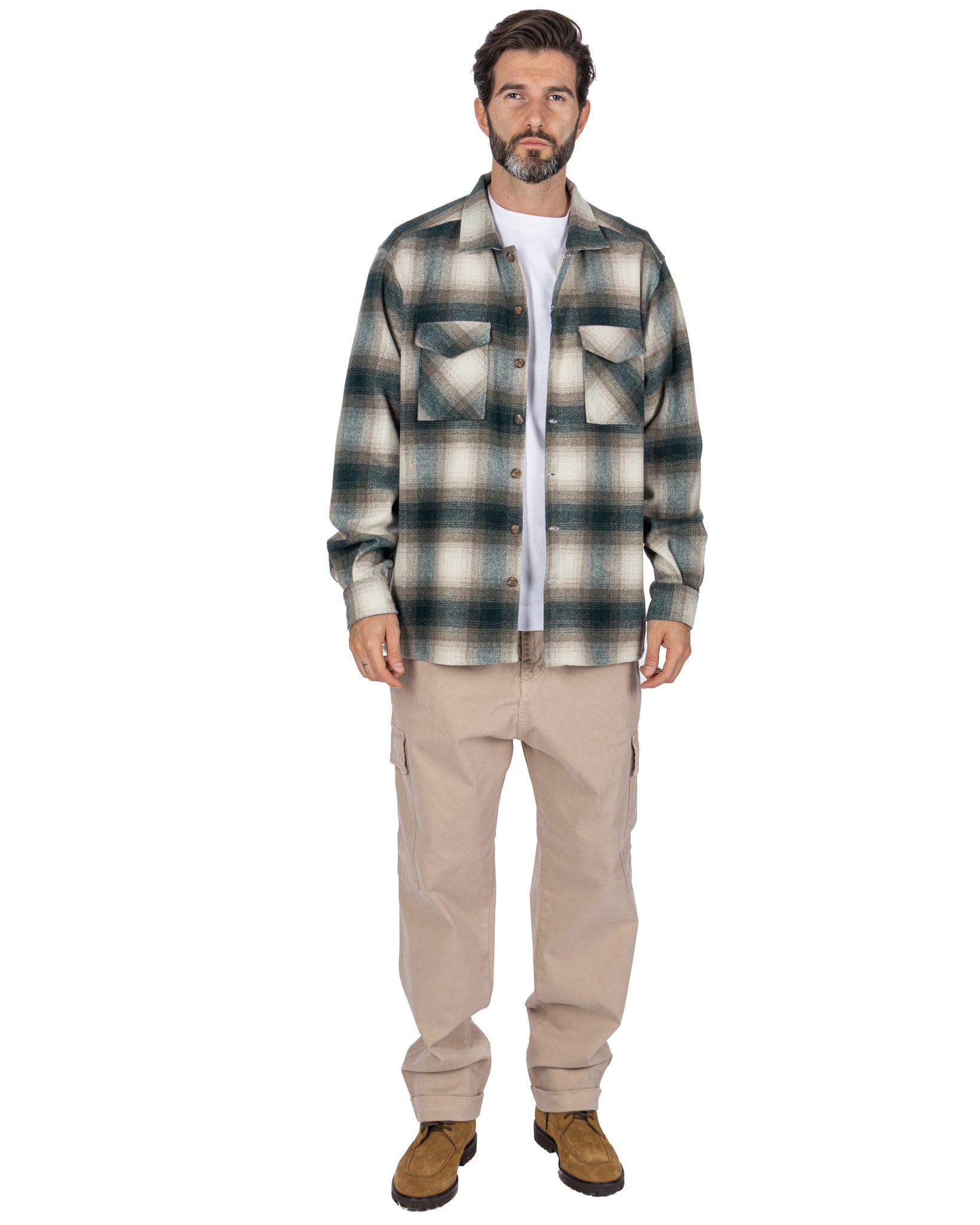 Kodak beige cotton cargo trousers