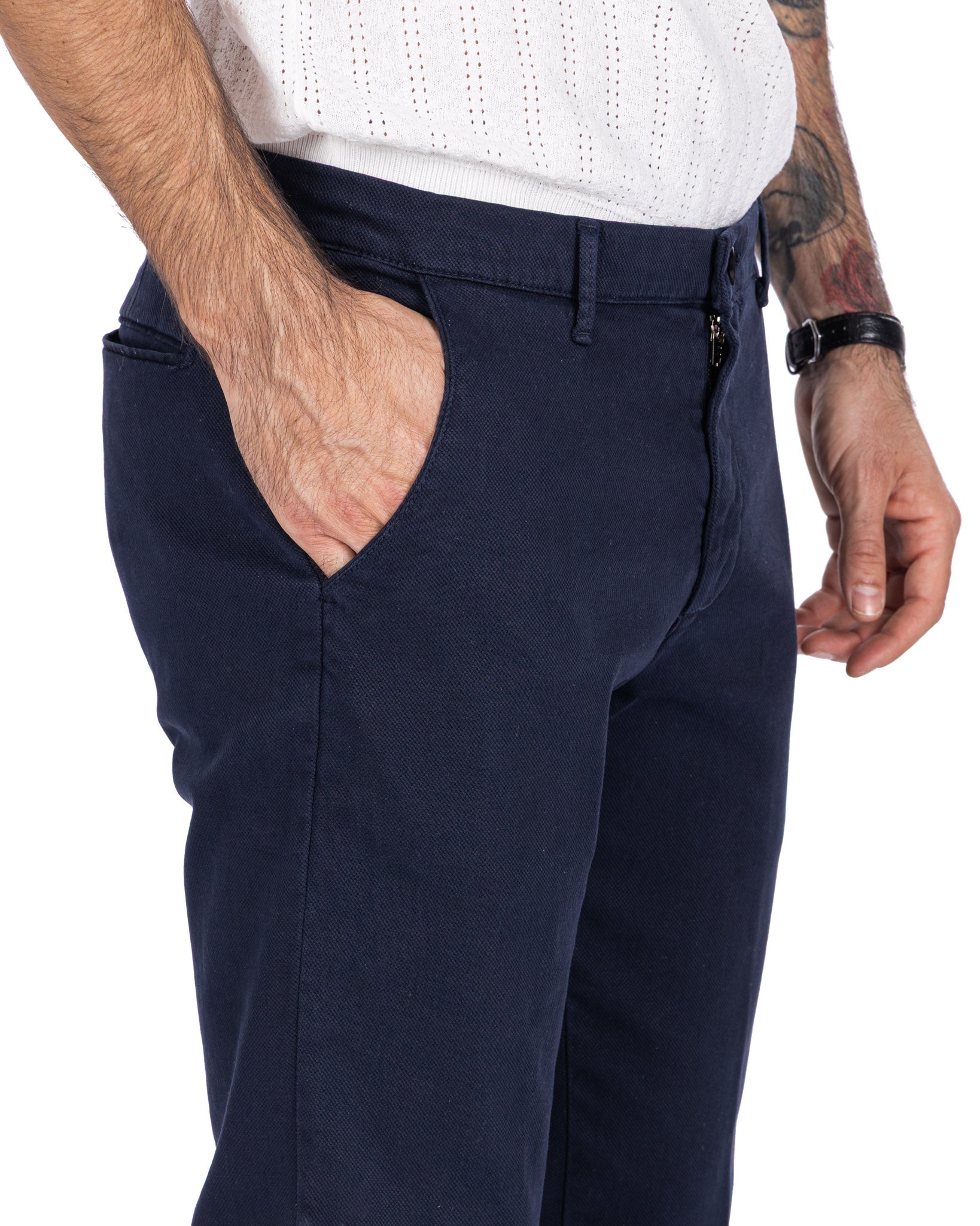 Pantalone Jack in cotone armaturato blu