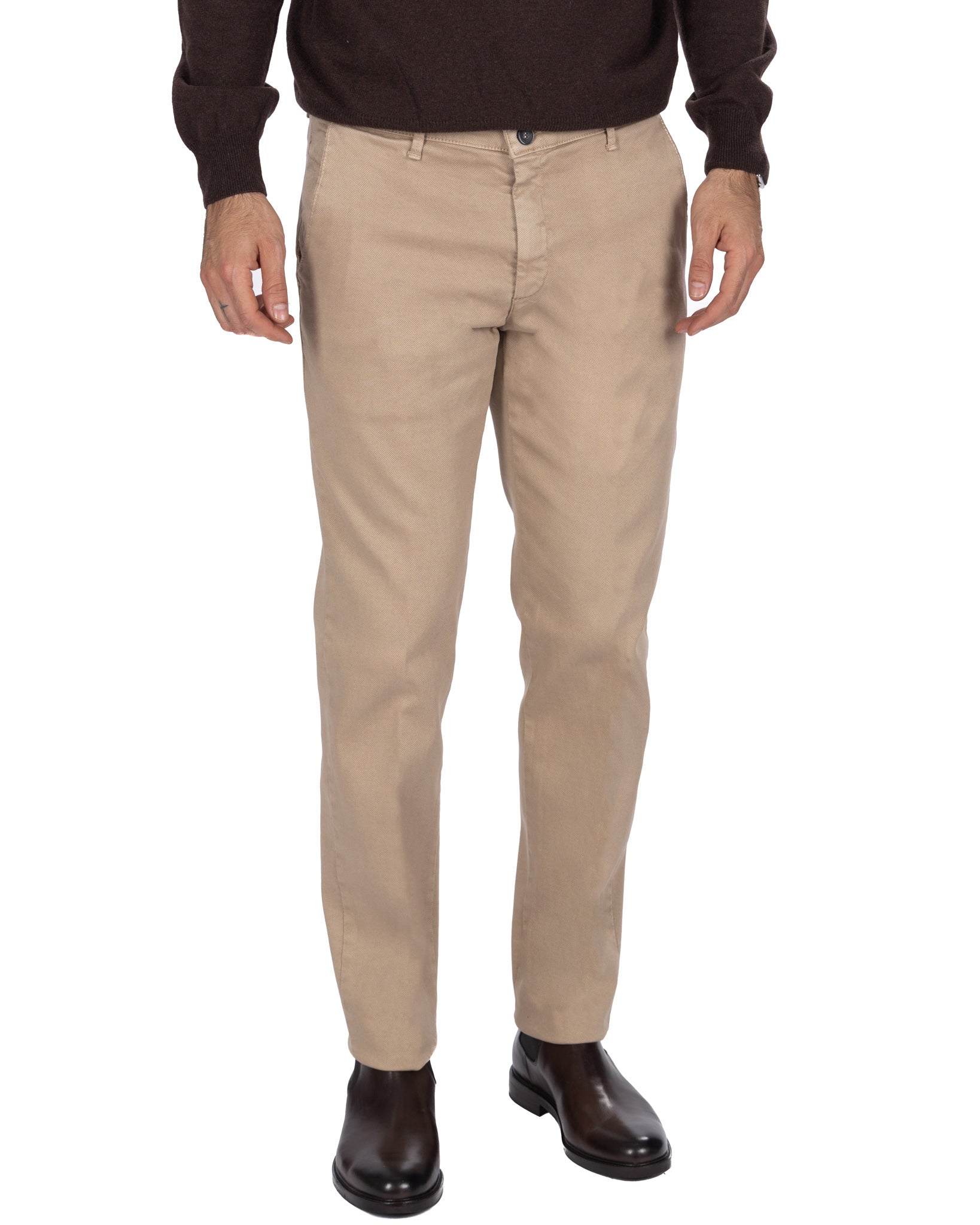 Pantalone Jack in cotone armaturato beige