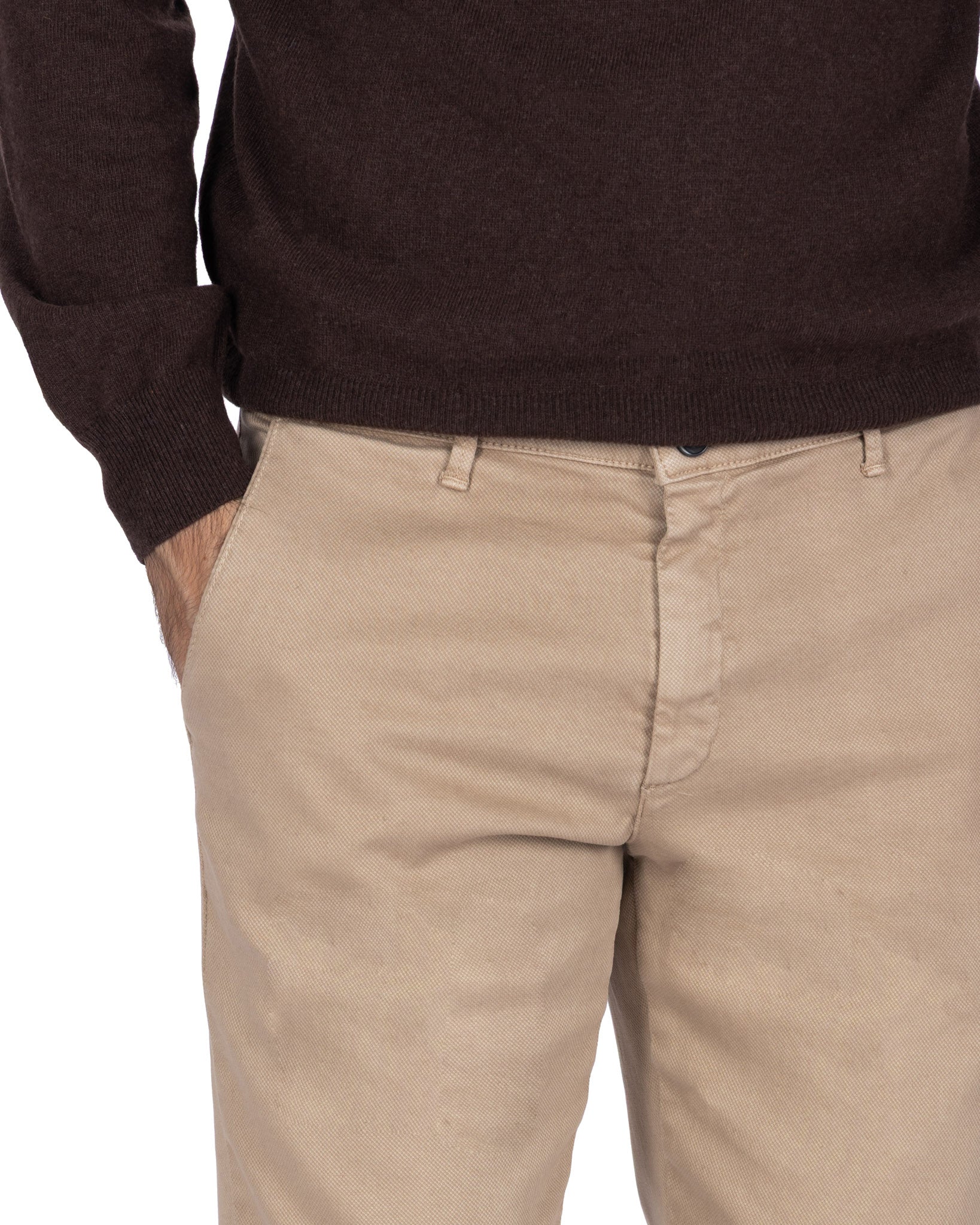 Pantalone Jack in cotone armaturato beige