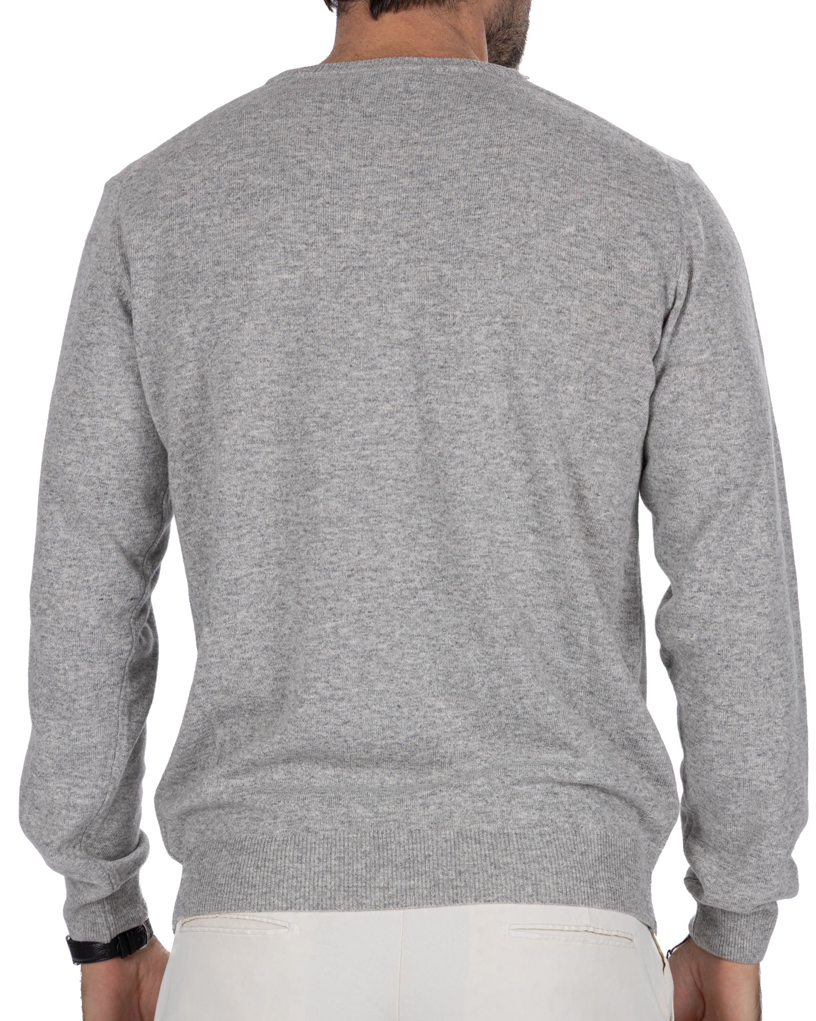 Girocollo Taal a righe in misto cachemire grigio