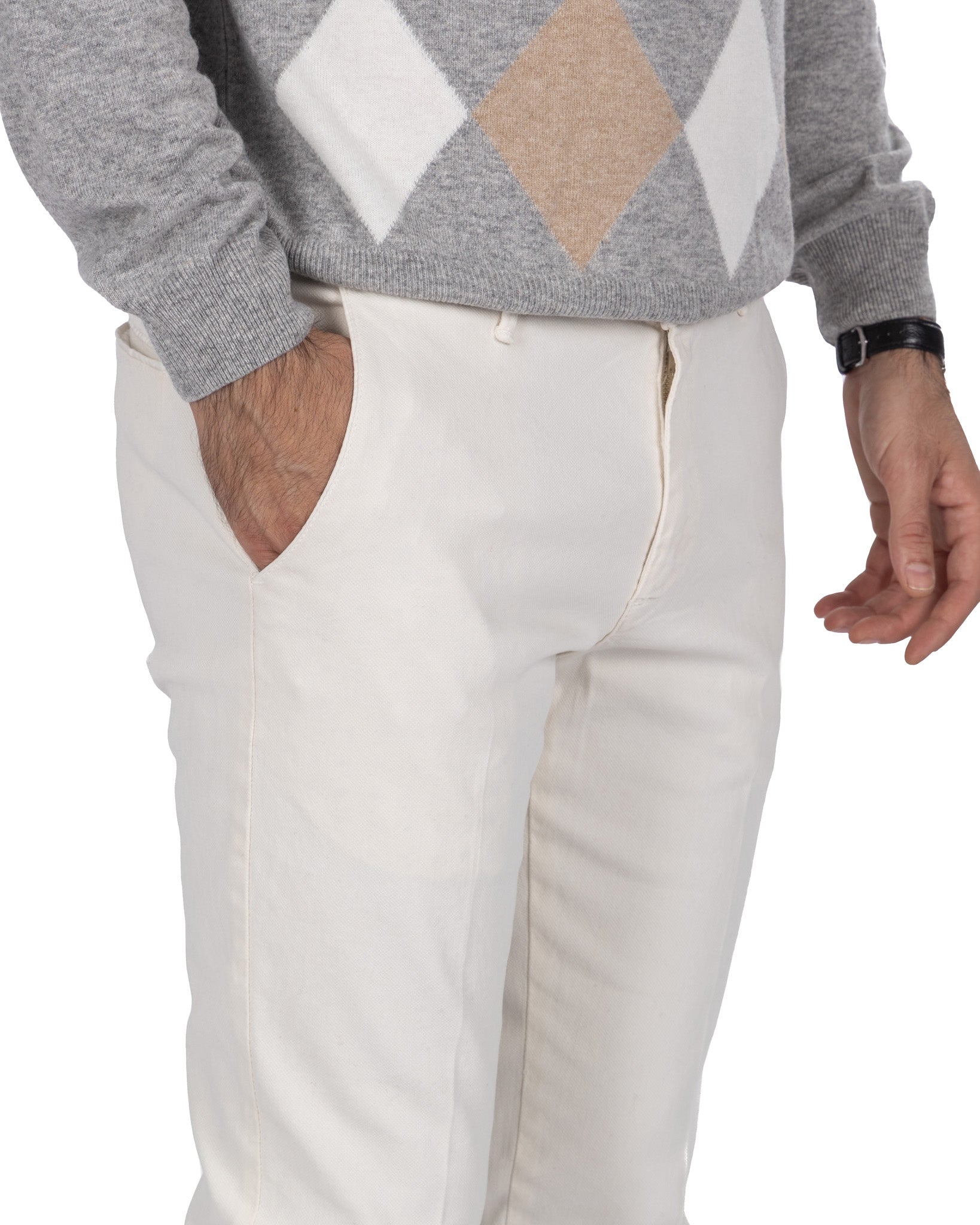 Pantalone Jack armaturato panna