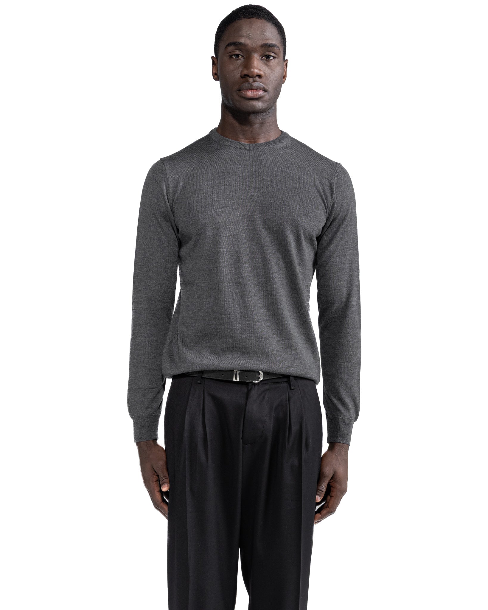 Furore crewneck in merino wool Tollegno grey
