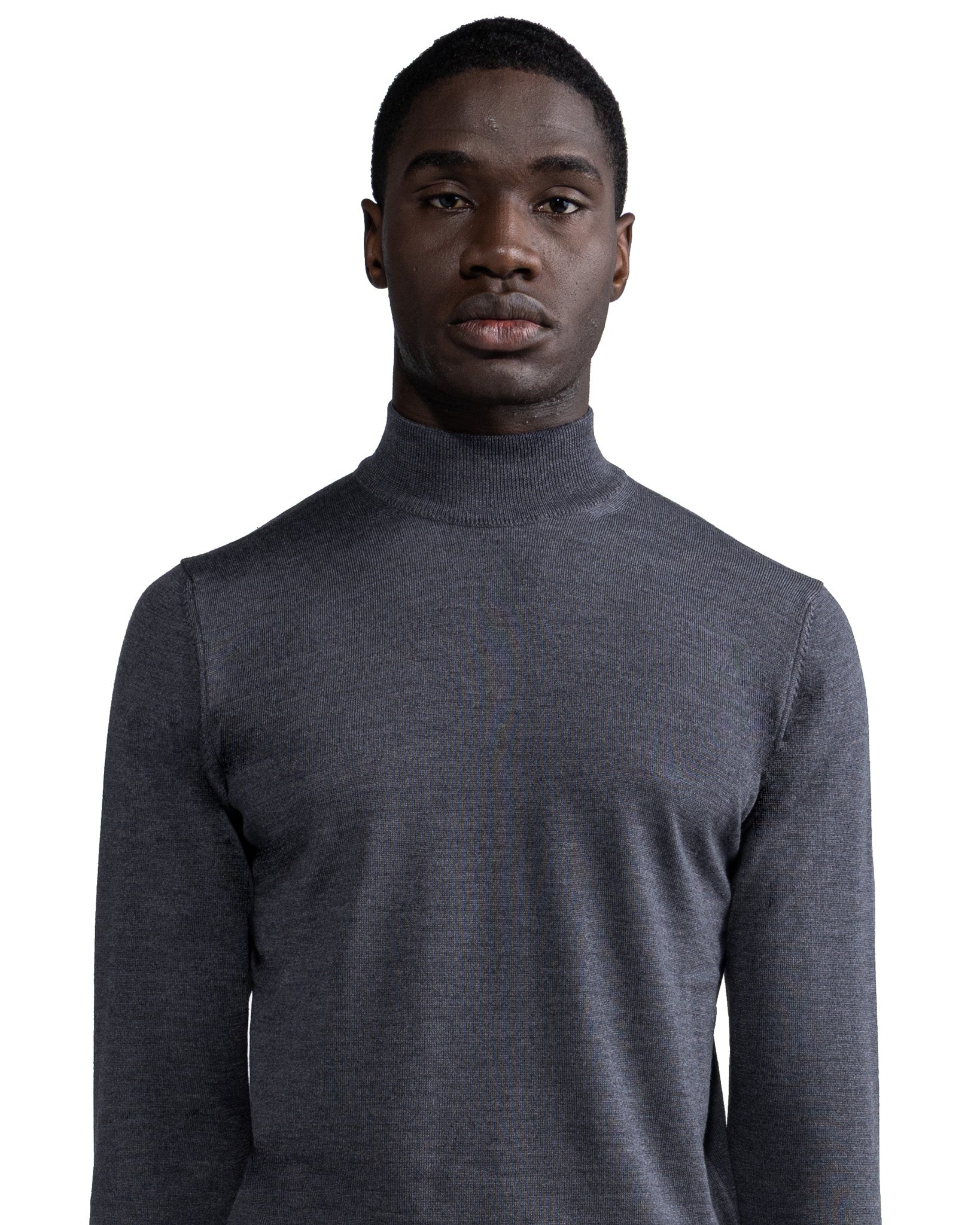 Ancona polo shirt in grey Tollegno wool