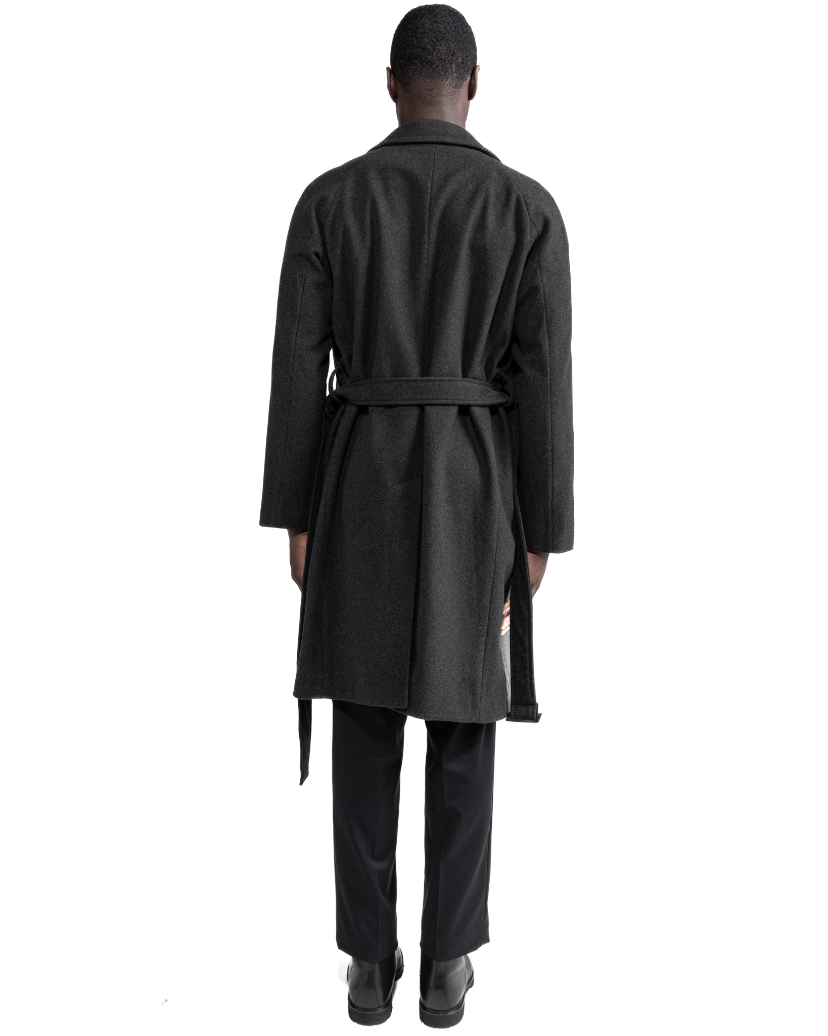 Manteau long Freud en flanelle grise