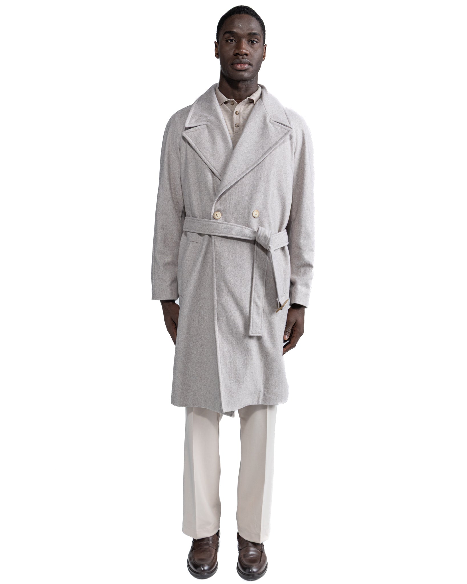 Freud long coat in grey flannel