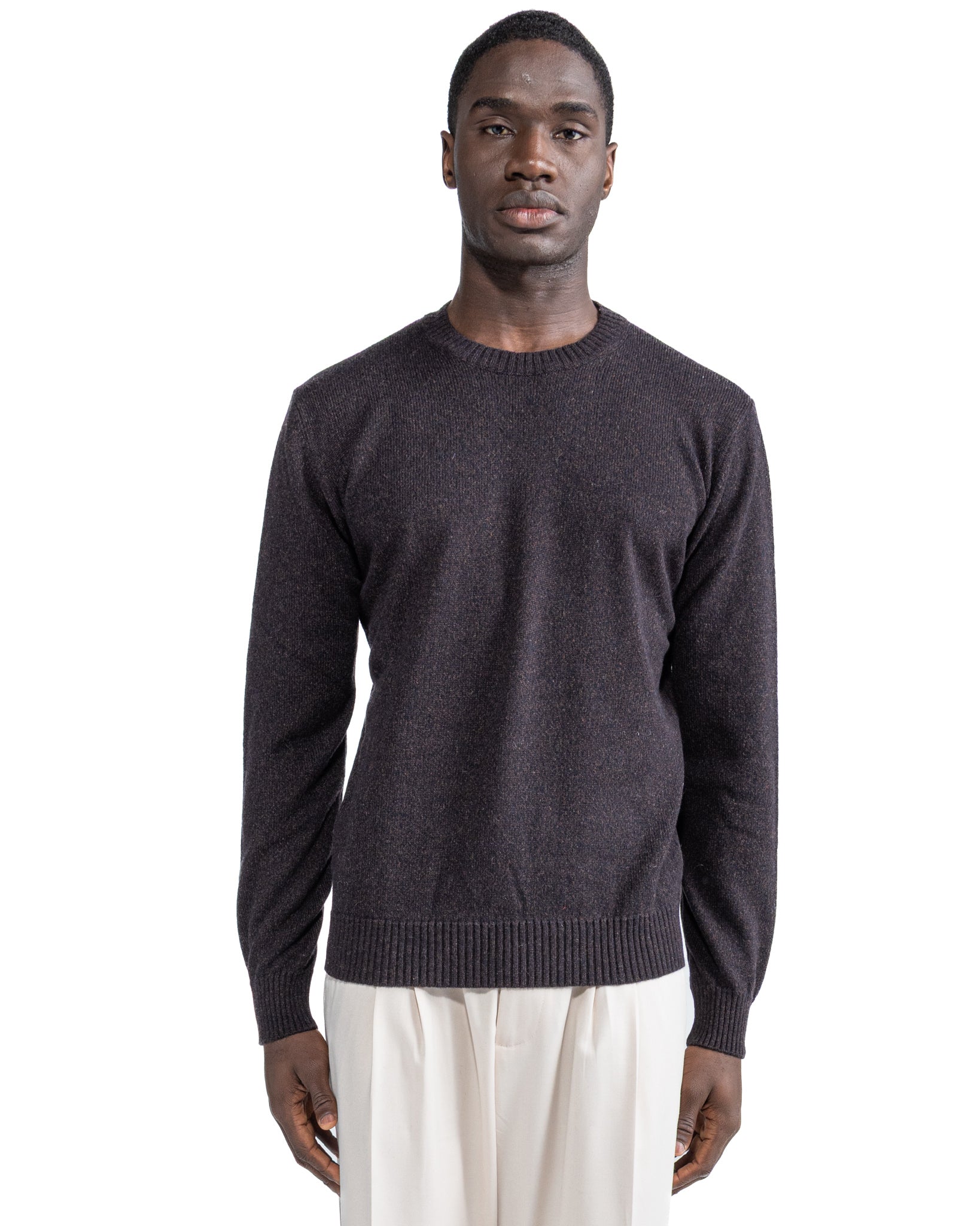 Pull ras du cou Willie en bouclé foncé