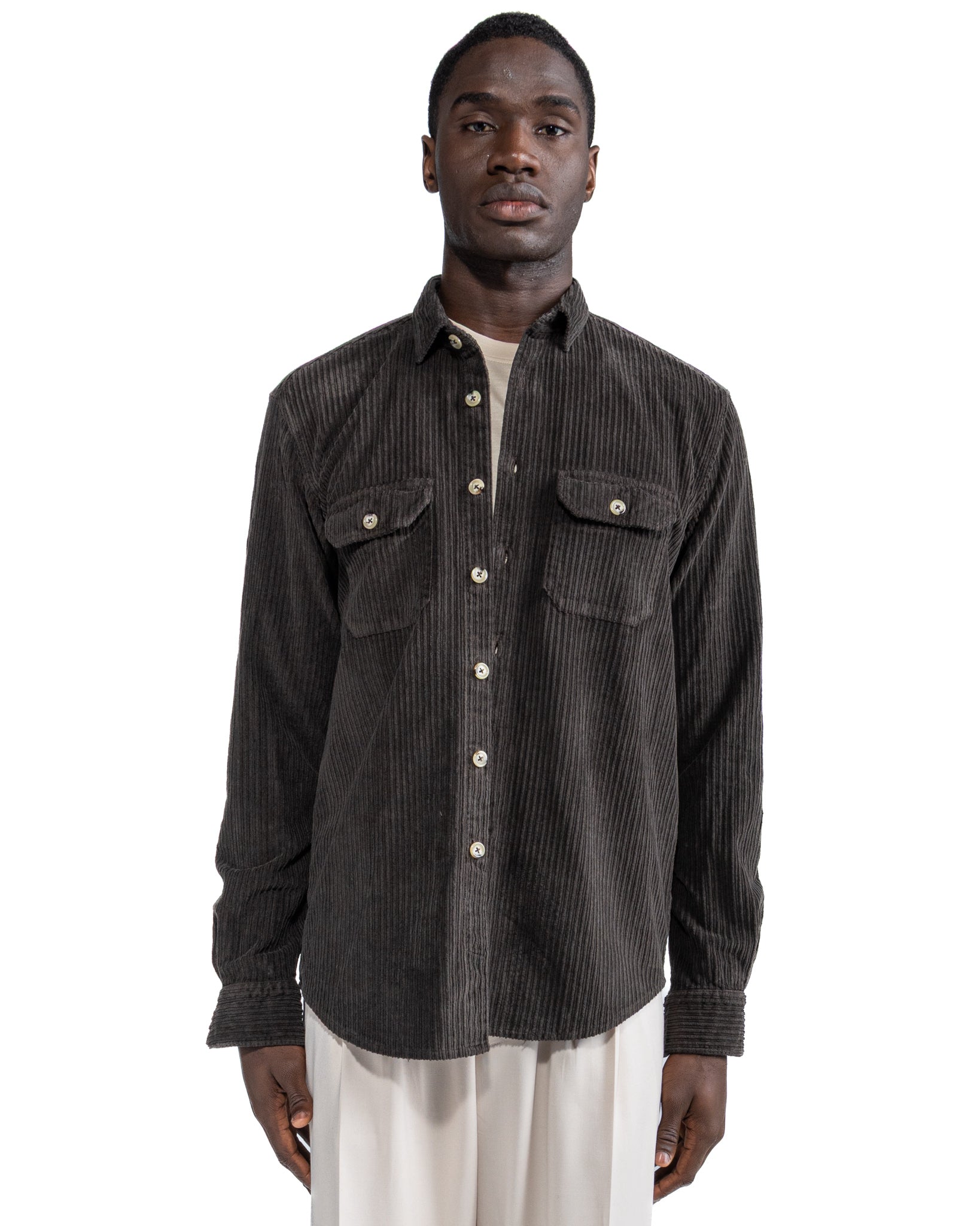 Camicia Atlantis in velluto moro